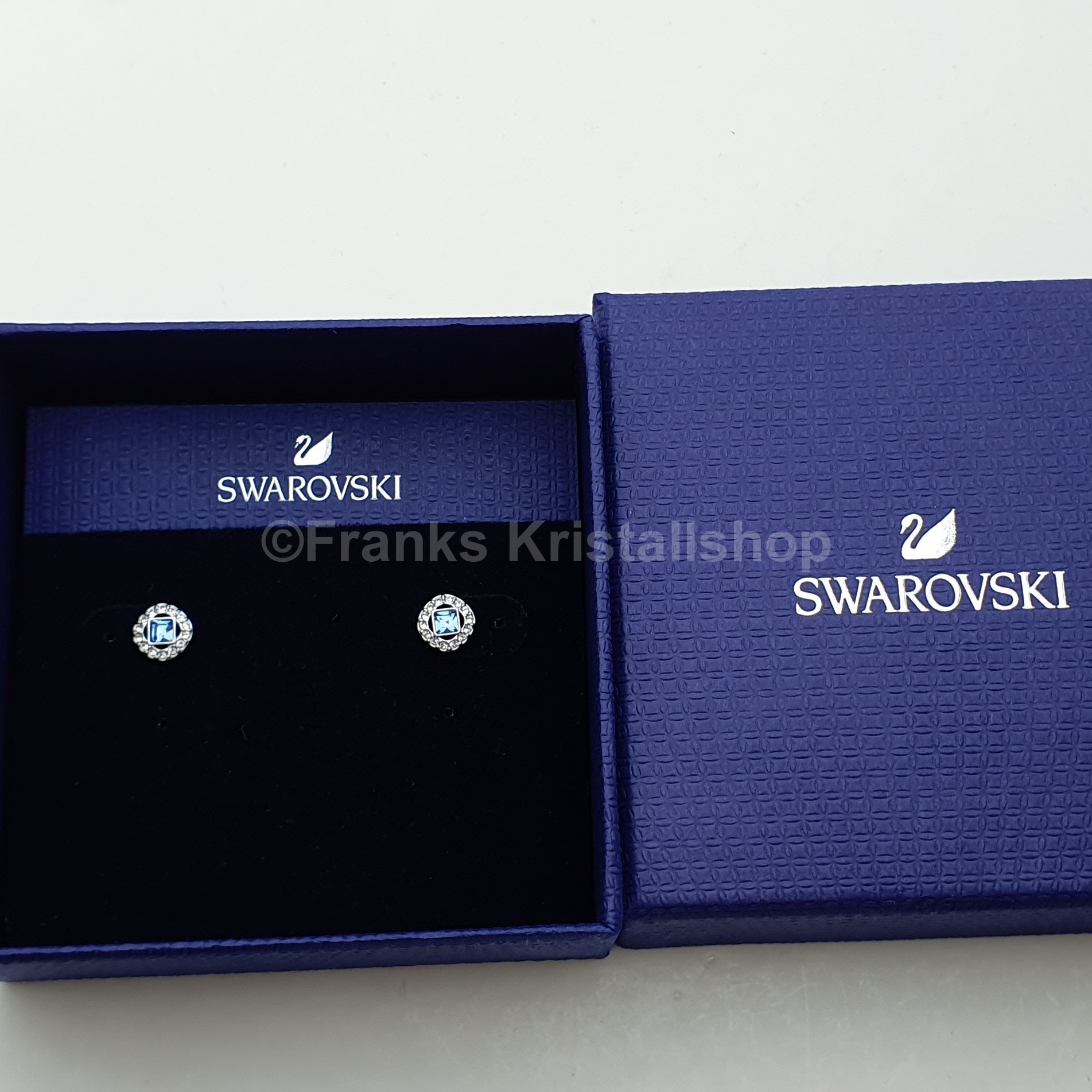 SWAROVSKI Angelic Square Ohrstecker, Blau, Rhodiniert 5352048 oU