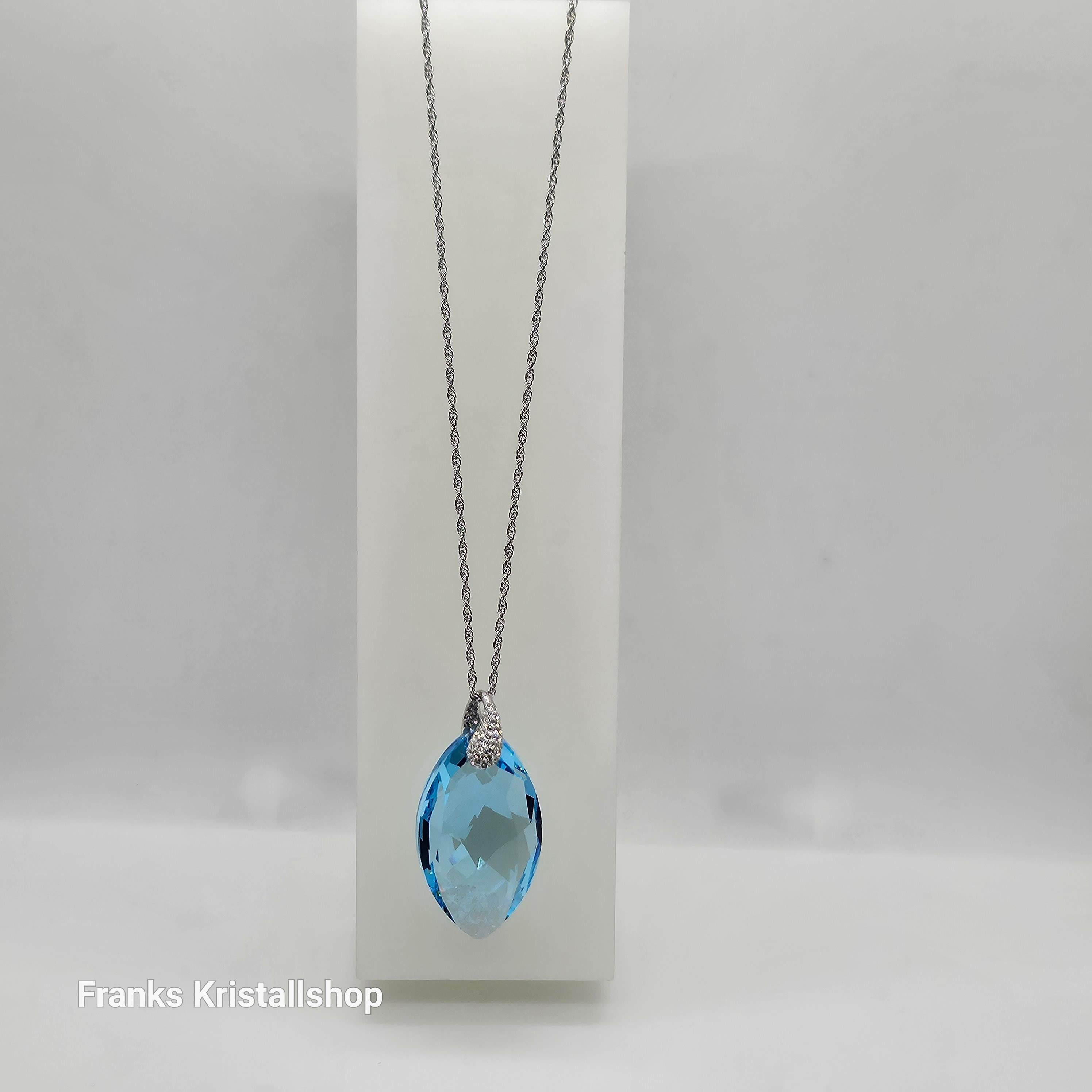 SWAROVSKI Aquamarin Halskette Türkis Rhodiniert 1124108