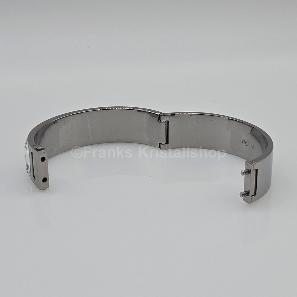 SWAROVSKI Armreif Baguette Größe M Weiß, Grau, Rhodiniert