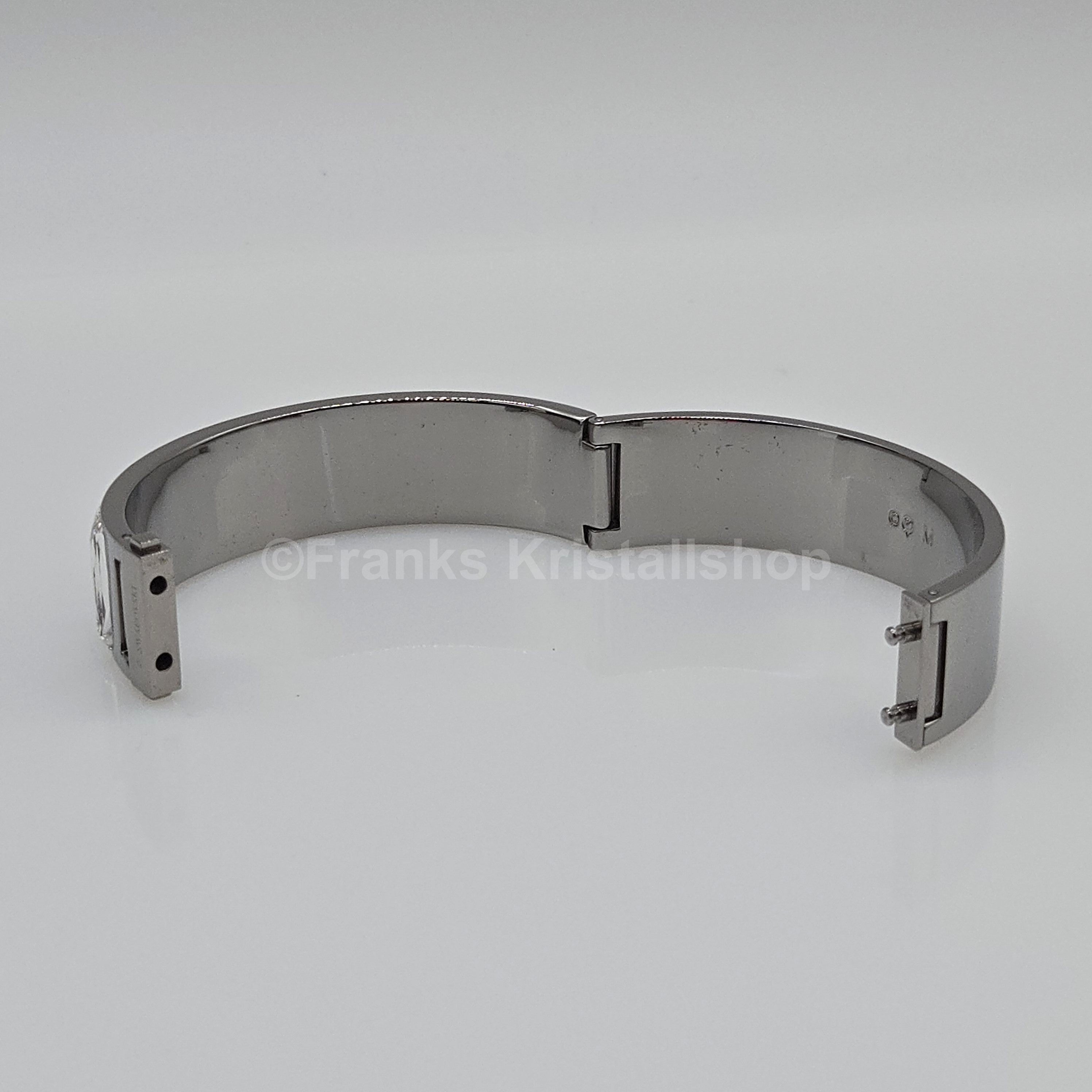 SWAROVSKI Armreif Baguette Größe M Weiß, Grau, Rhodiniert