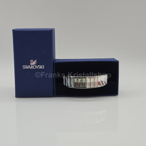 SWAROVSKI Armreif Baguette Größe M Weiß, Grau, Rhodiniert