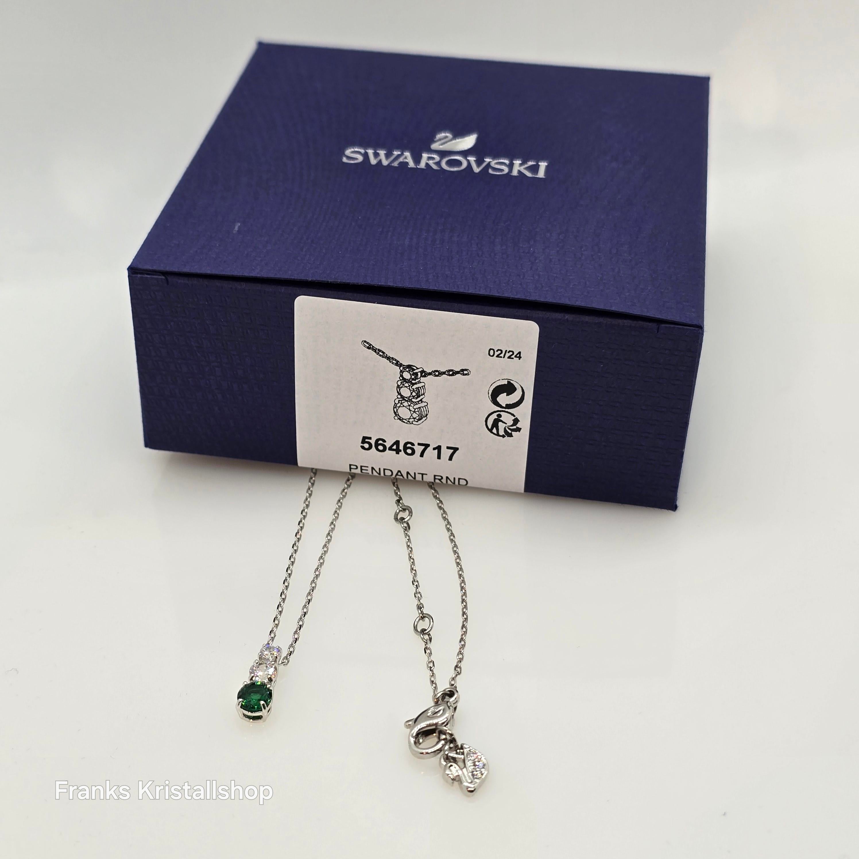 SWAROVSKI Attract Trilogy Halskette, Grün, Rhodiniert 5646717