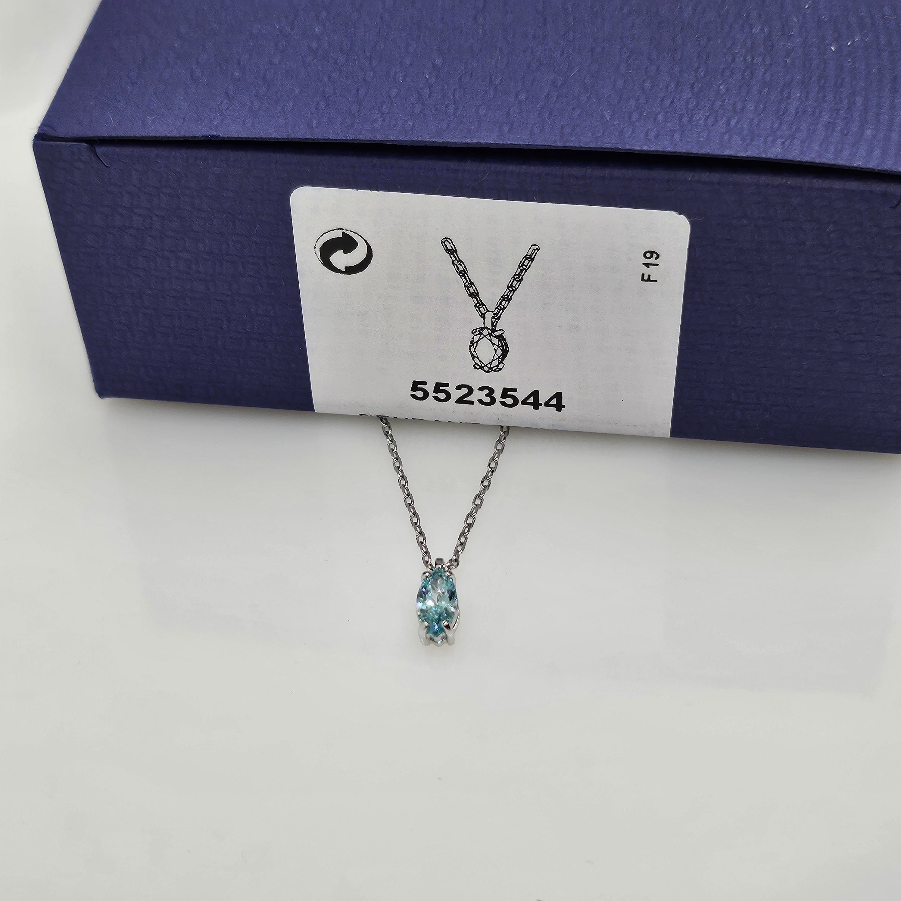 SWAROVSKI Authentic Oval Halskette Türkis Rhodiniert 5523544