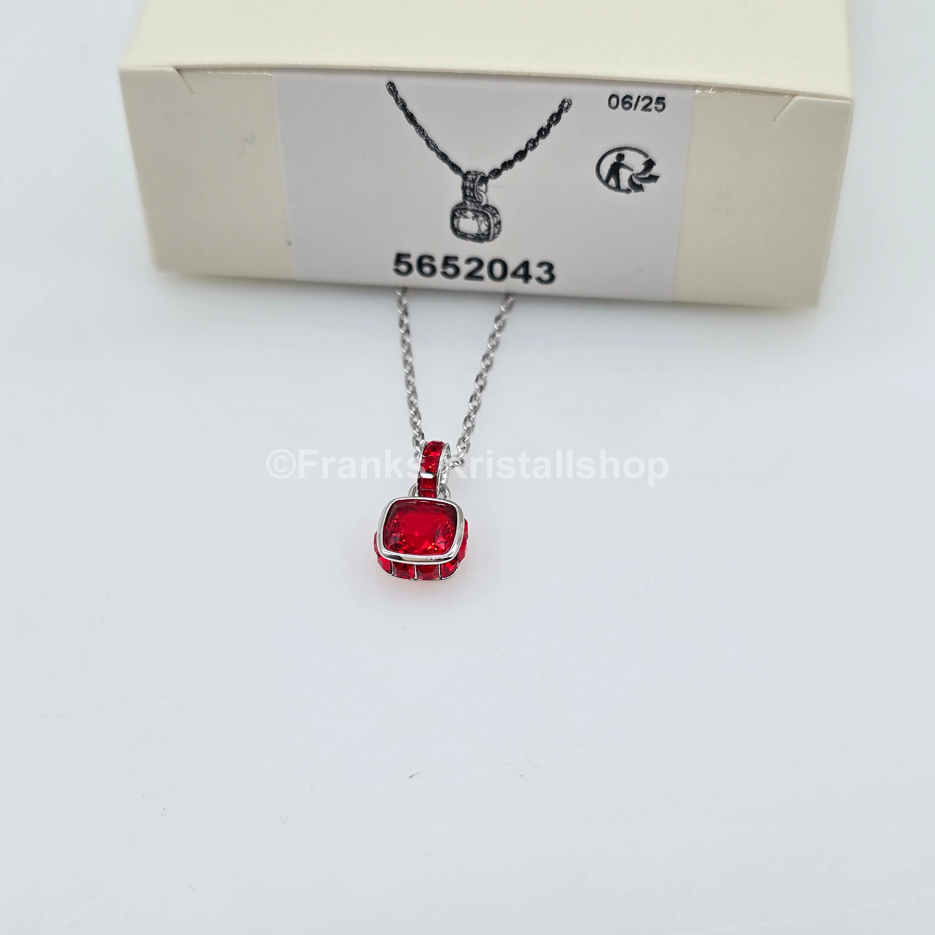 SWAROVSKI Birthstone Halskette Anhänger Juli, Rot, Rhodiniert 5652043