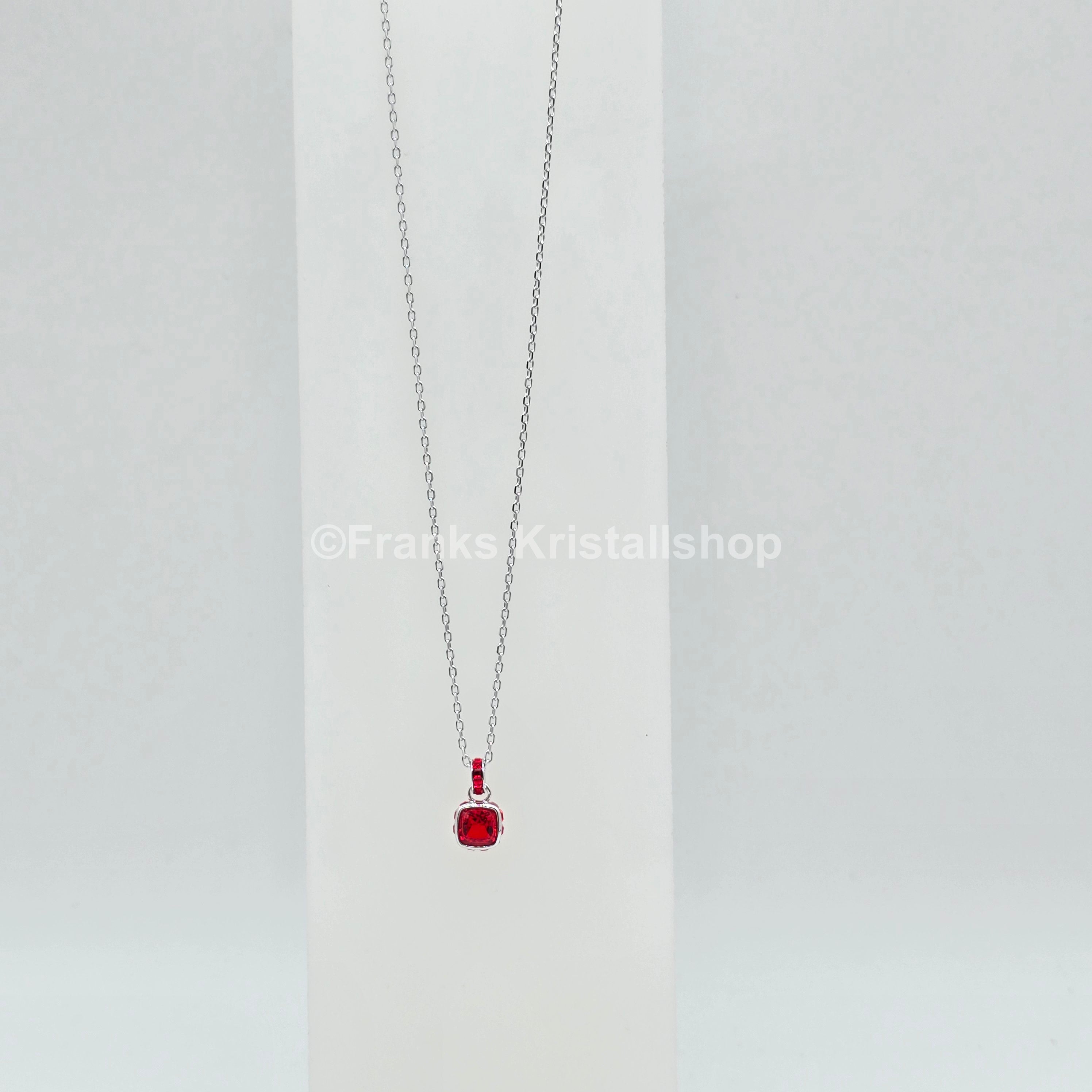 SWAROVSKI Birthstone Halskette Anhänger Juli, Rot, Rhodiniert 5652043