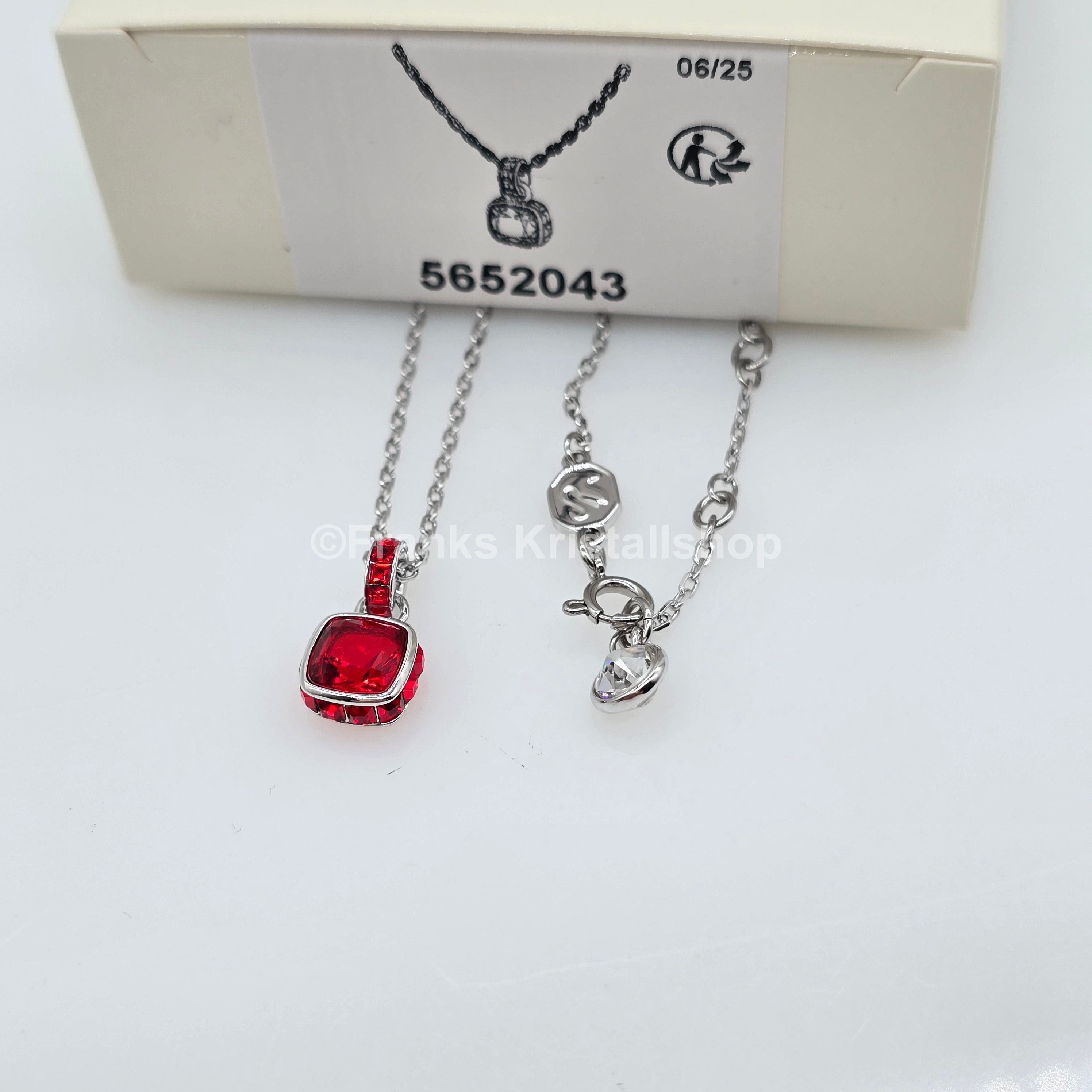 SWAROVSKI Birthstone Halskette Anhänger Juli, Rot, Rhodiniert 5652043