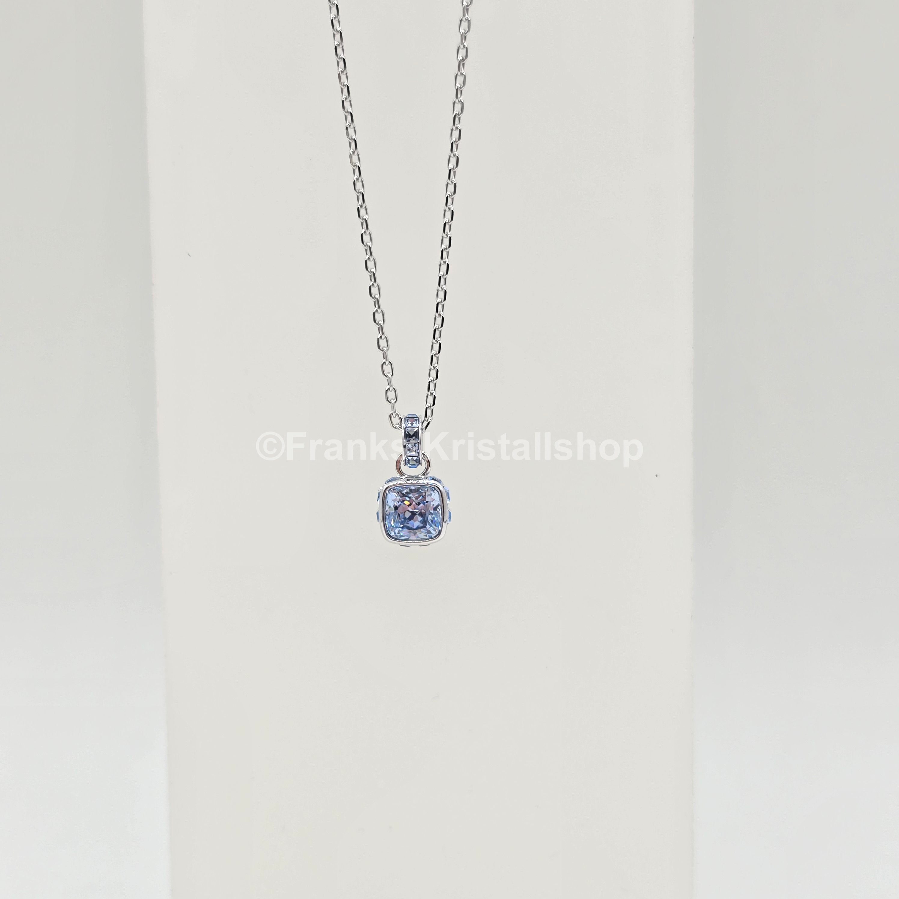 SWAROVSKI Birthstone Halskette Anhänger März, Blau, Rhodiniert 5651794