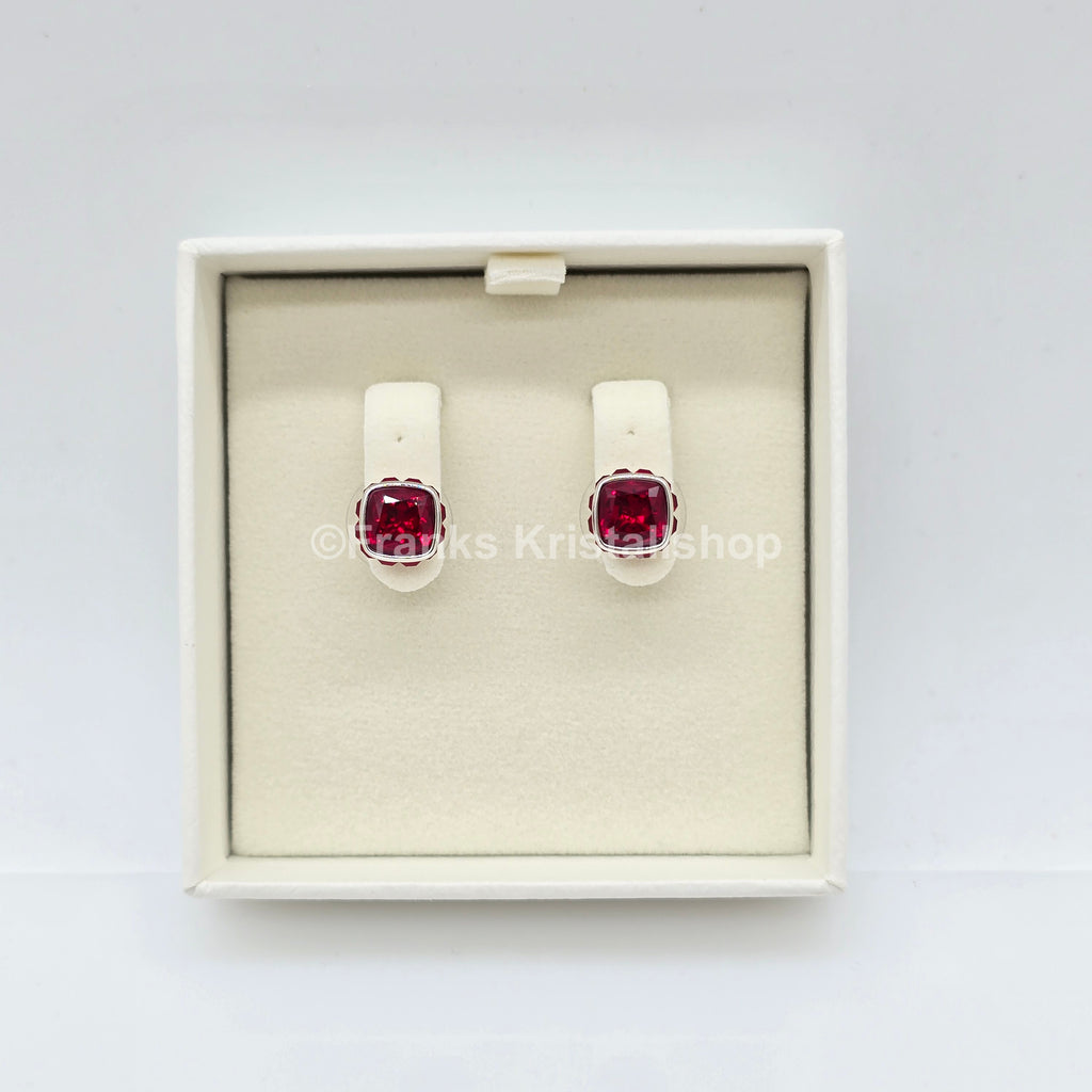 SWAROVSKI Birthstone Ohrstecker, Januar, Rot, Rhodiniert 5660798