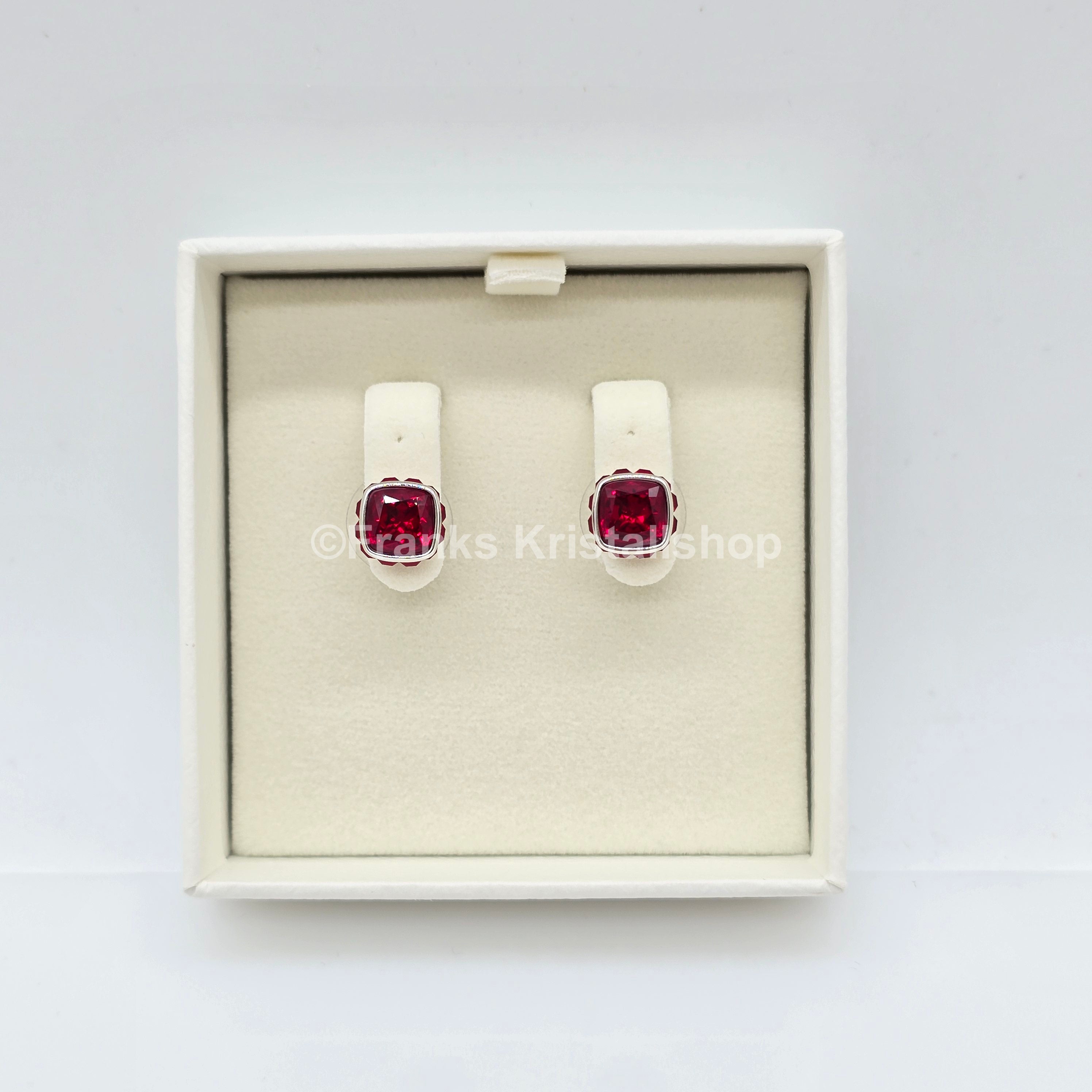 SWAROVSKI Birthstone Ohrstecker, Januar, Rot, Rhodiniert 5660798