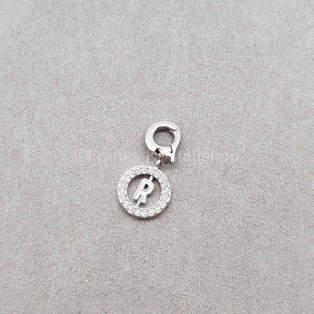 SWAROVSKI Charm Anhänger Buchstabe R, Weiß, Rhodiniert 1109998