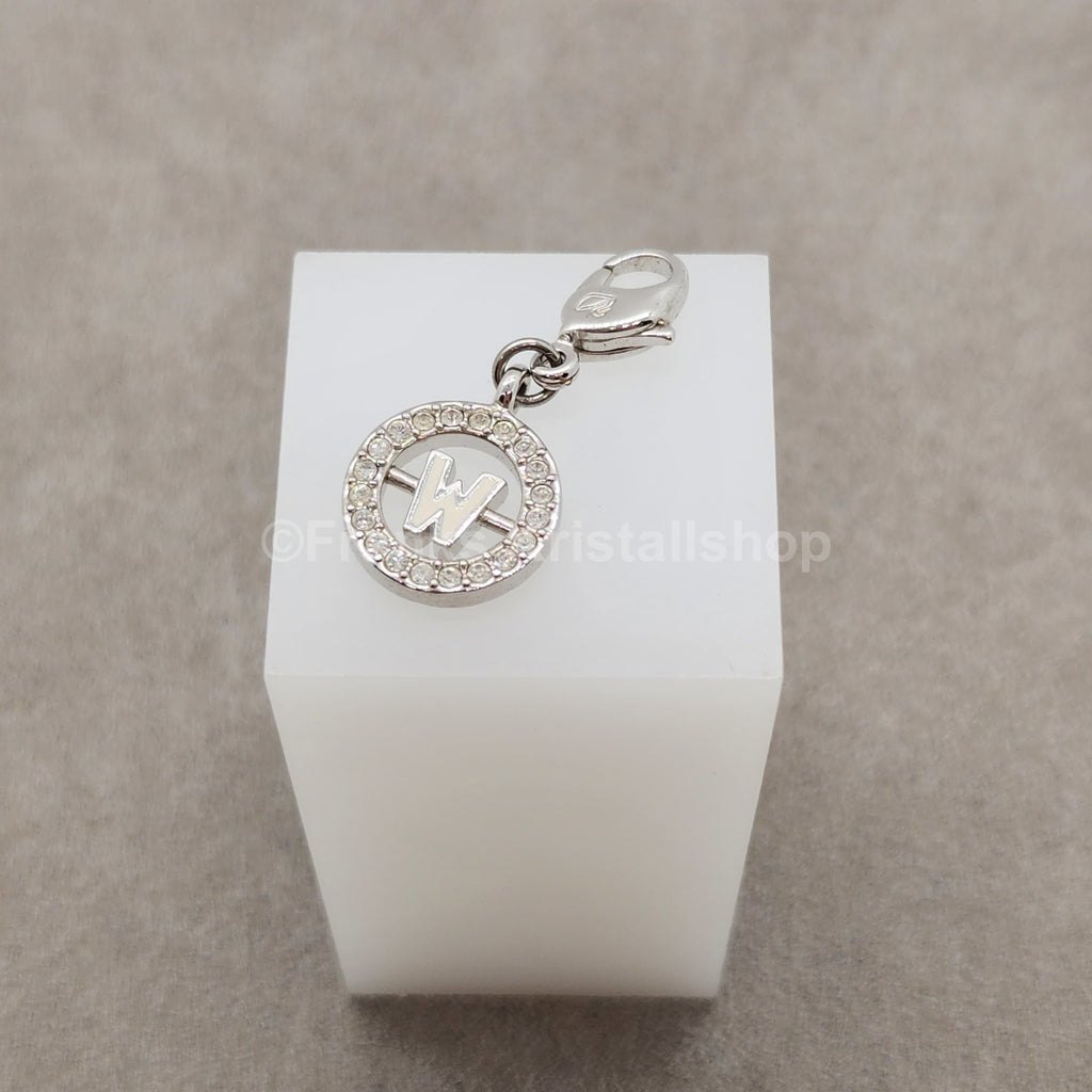 SWAROVSKI Charm Anhänger Buchstabe W, Weiß, Rhodiniert 1109999