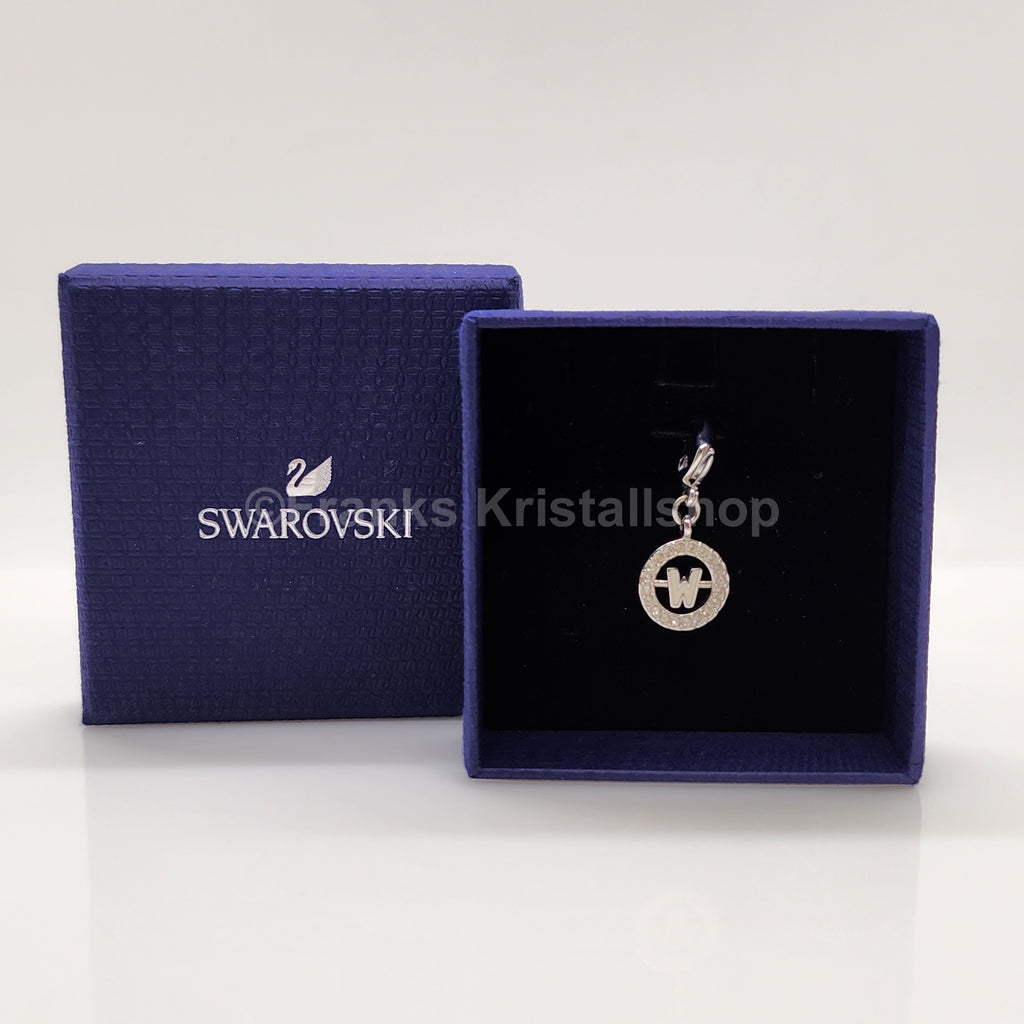 SWAROVSKI Charm Anhänger Buchstabe W, Weiß, Rhodiniert 1109999