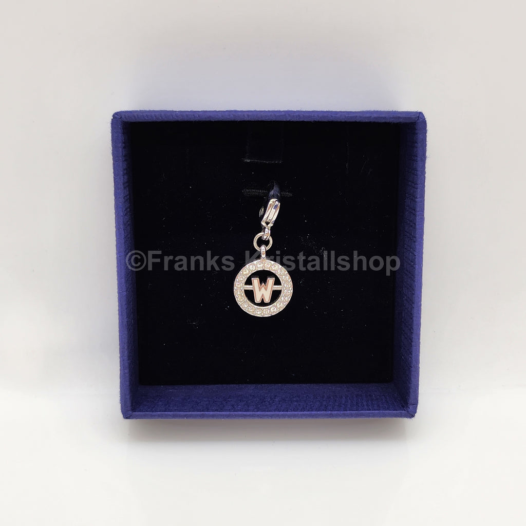 SWAROVSKI Charm Anhänger Buchstabe W, Weiß, Rhodiniert 1109999