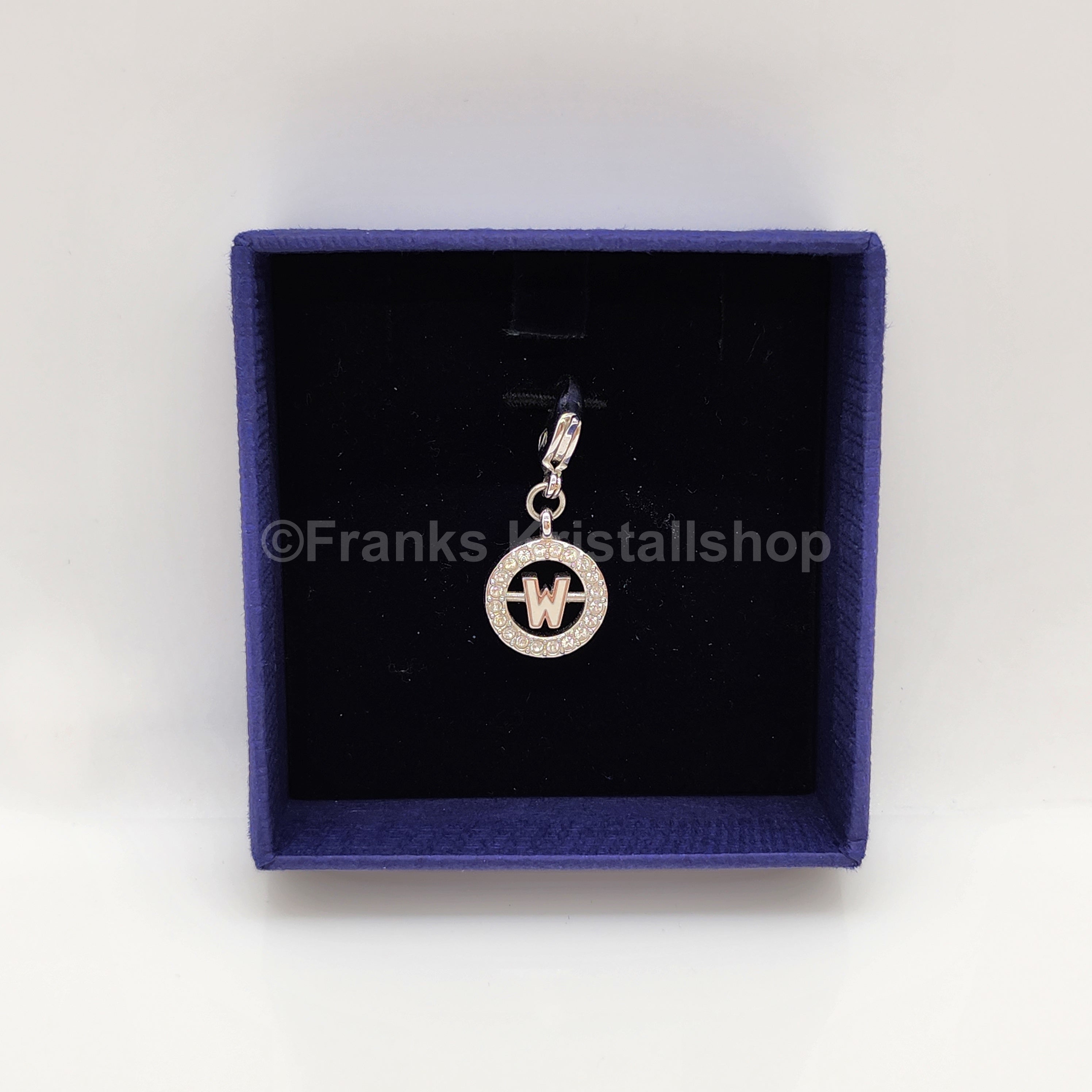 SWAROVSKI Charm Anhänger Buchstabe W, Weiß, Rhodiniert 1109999