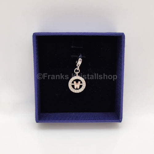 SWAROVSKI Charm Anhänger Buchstabe W, Weiß, Rhodiniert 1109999