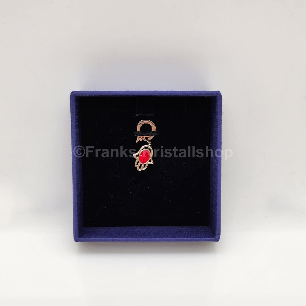 SWAROVSKI Charm Anhänger Hamsa Hand Glaube, Rot, Rhodiniert