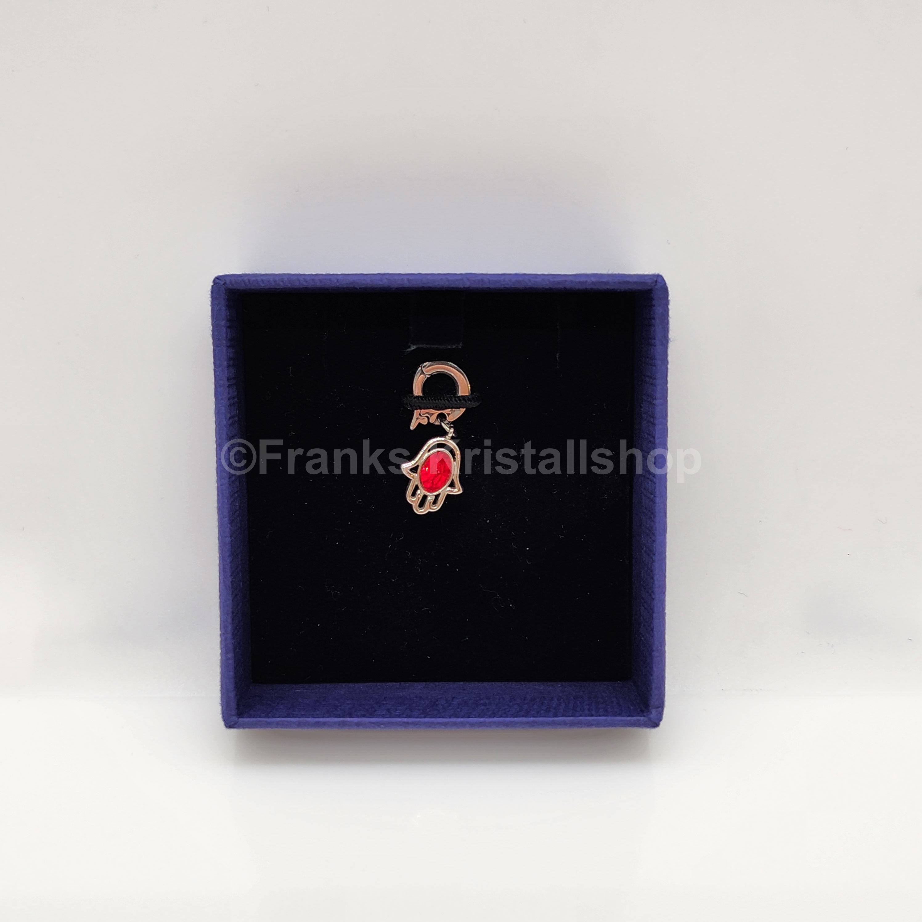 SWAROVSKI Charm Anhänger Hamsa Hand Glaube, Rot, Rhodiniert