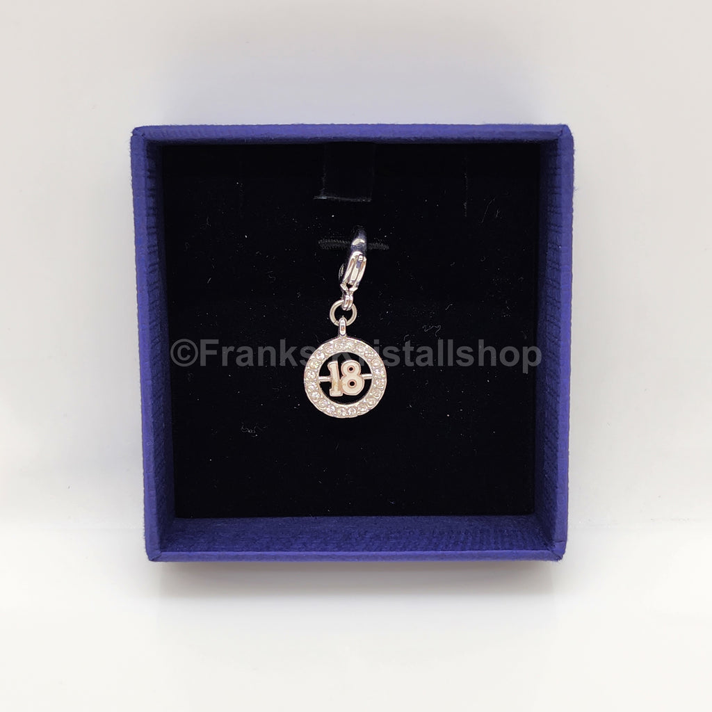 SWAROVSKI Charm Anhänger Zahl 18 Geburtstag Birthday Rhodiniert 1109728