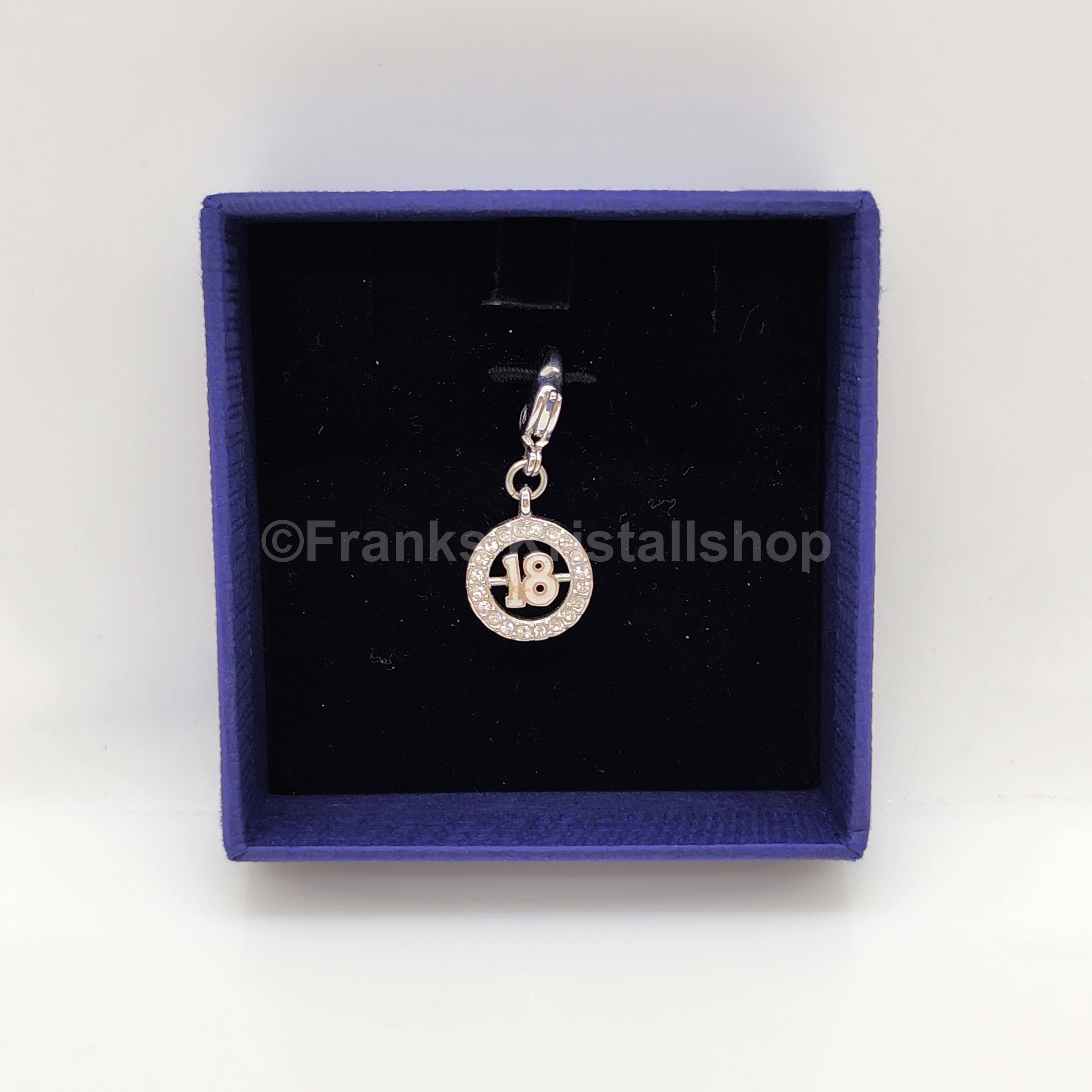 SWAROVSKI Charm Anhänger Zahl 18 Geburtstag Birthday Rhodiniert 1109728