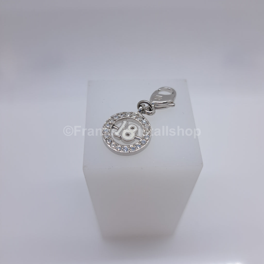 SWAROVSKI Charm Anhänger Zahl 18 Geburtstag Birthday Rhodiniert 1109728