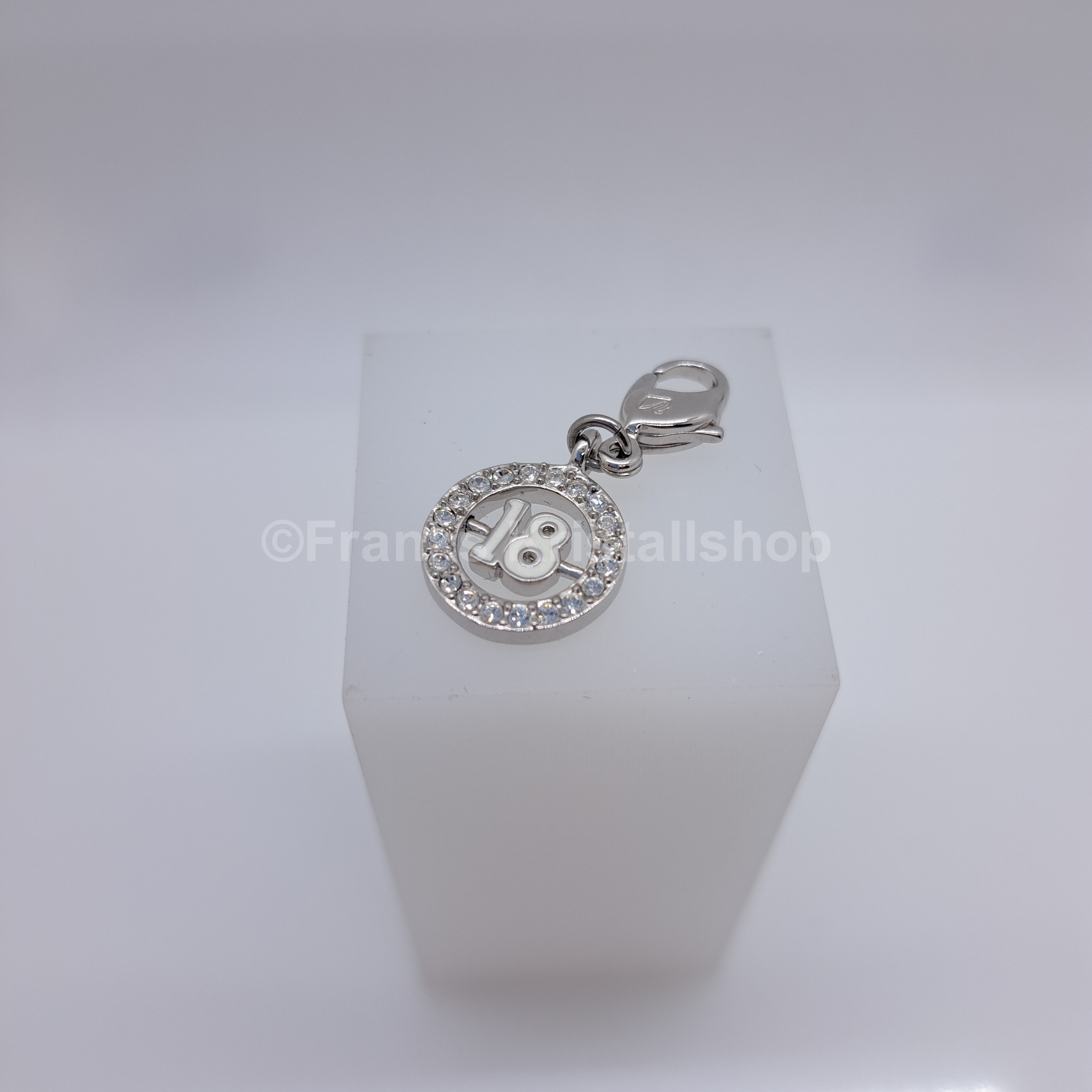 SWAROVSKI Charm Anhänger Zahl 18 Geburtstag Birthday Rhodiniert 1109728