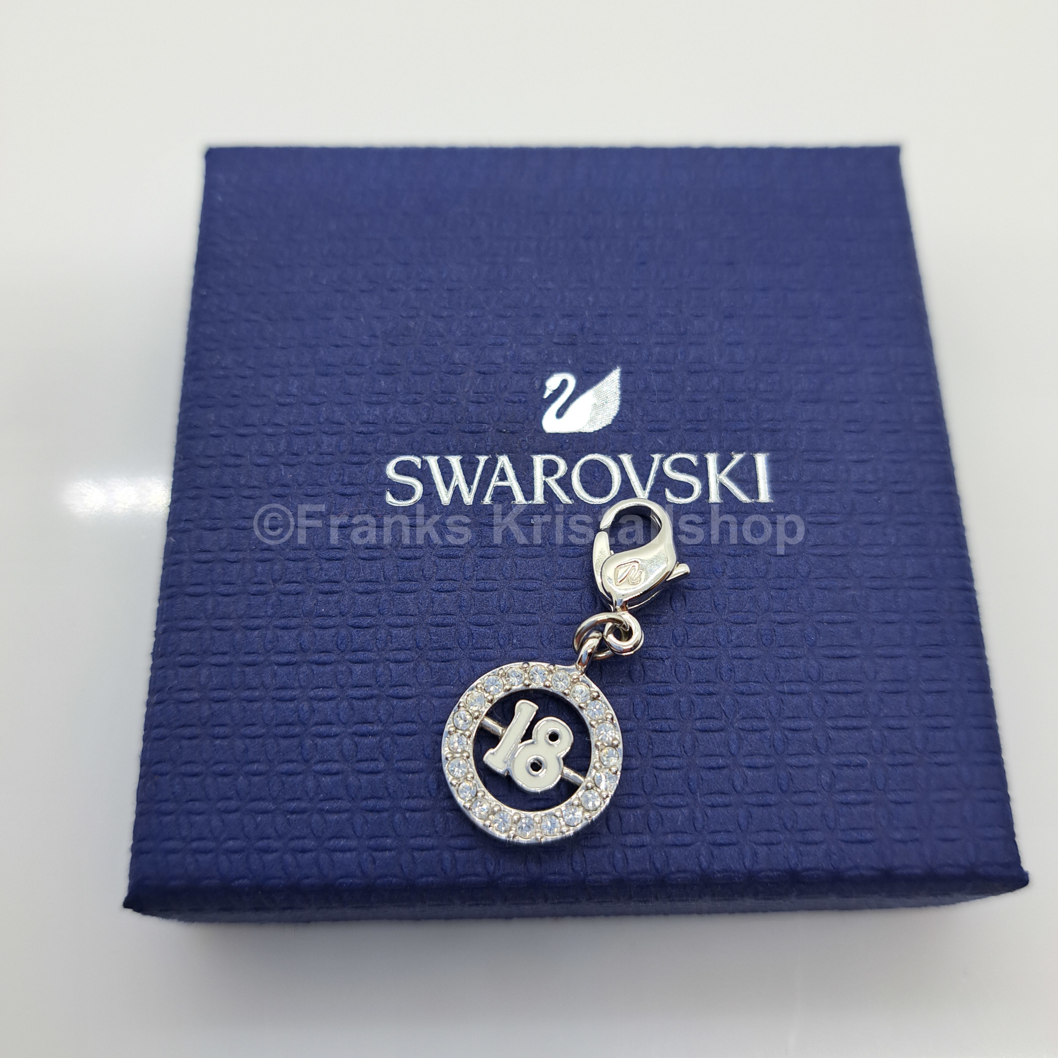 SWAROVSKI Charm Anhänger Zahl 18 Geburtstag Birthday Rhodiniert 1109728