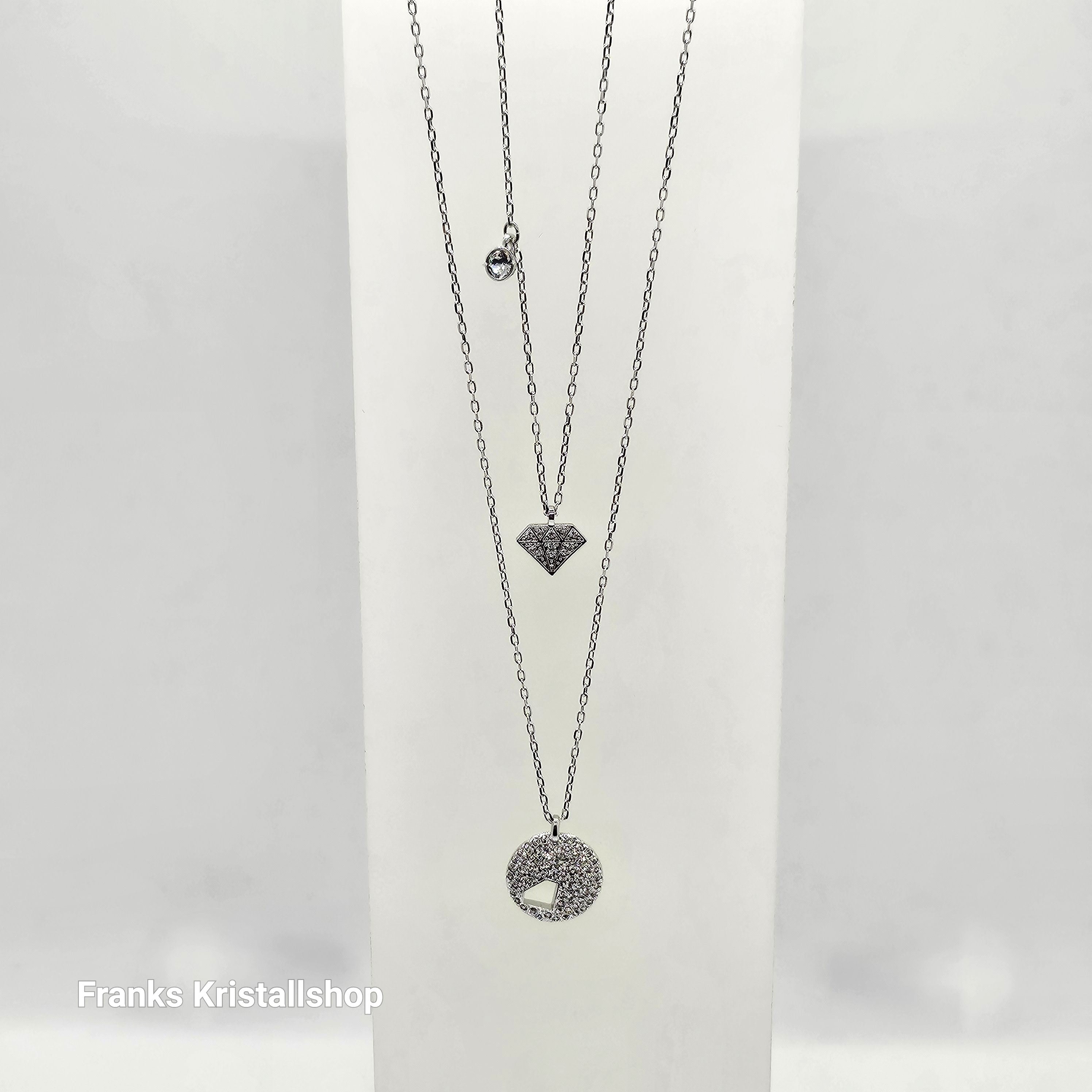 SWAROVSKI Chaton 2 in 1 Halskette Weiß, Rhodiniert 5481478