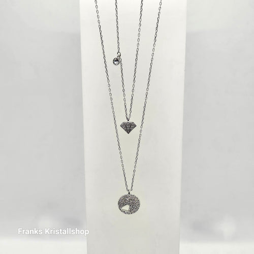SWAROVSKI Chaton 2 in 1 Halskette Weiß, Rhodiniert 5481478