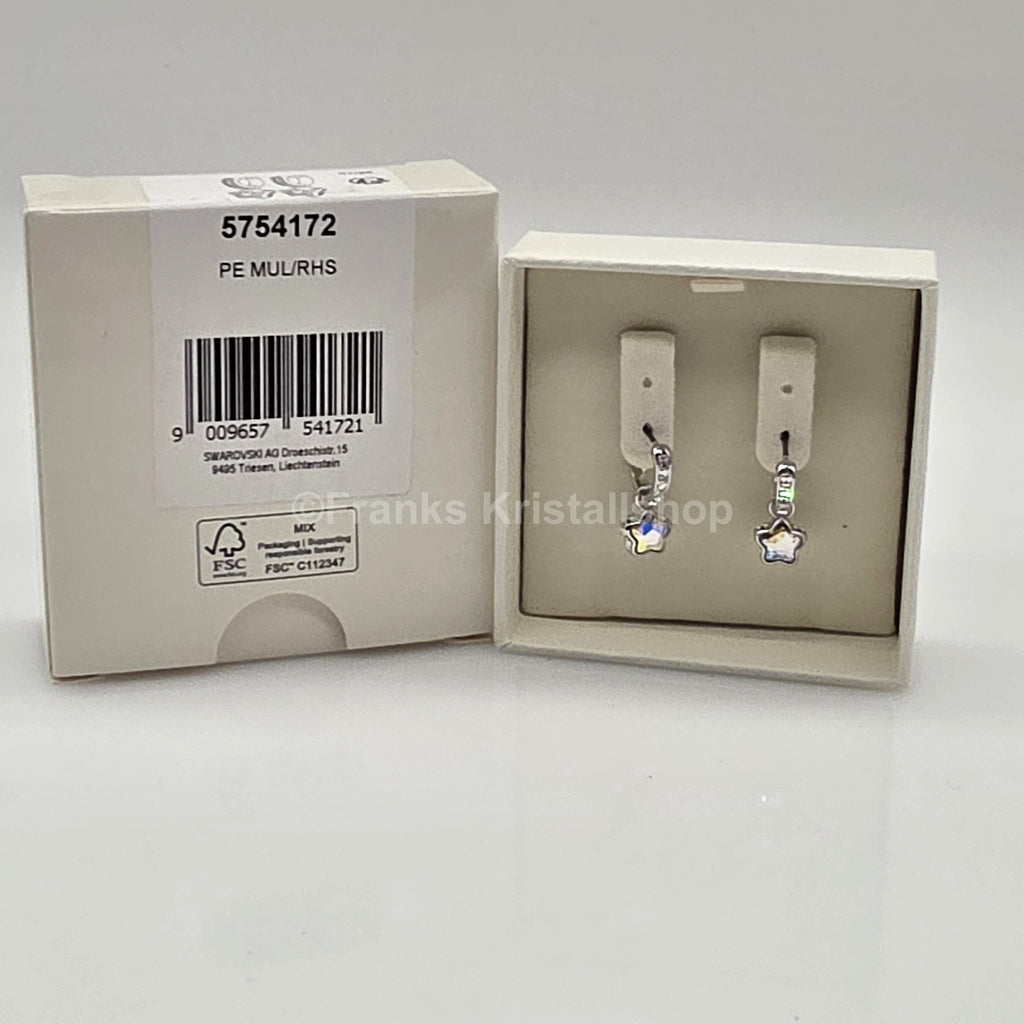 SWAROVSKI Chroma Drop-Ohrhänger Stern, Weiß, Rhodiniert 5754172