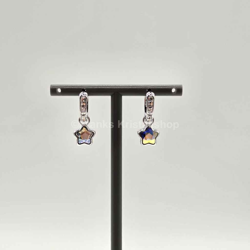 SWAROVSKI Chroma Drop-Ohrhänger Stern, Weiß, Rhodiniert 5754172