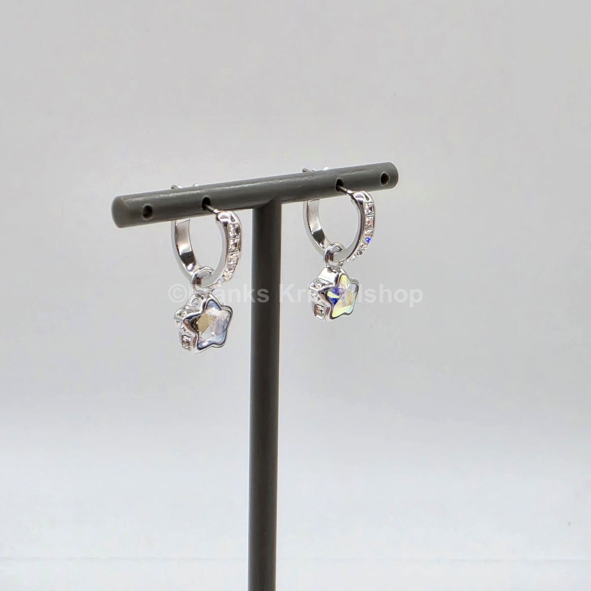 SWAROVSKI Chroma Drop-Ohrhänger Stern, Weiß, Rhodiniert 5754172