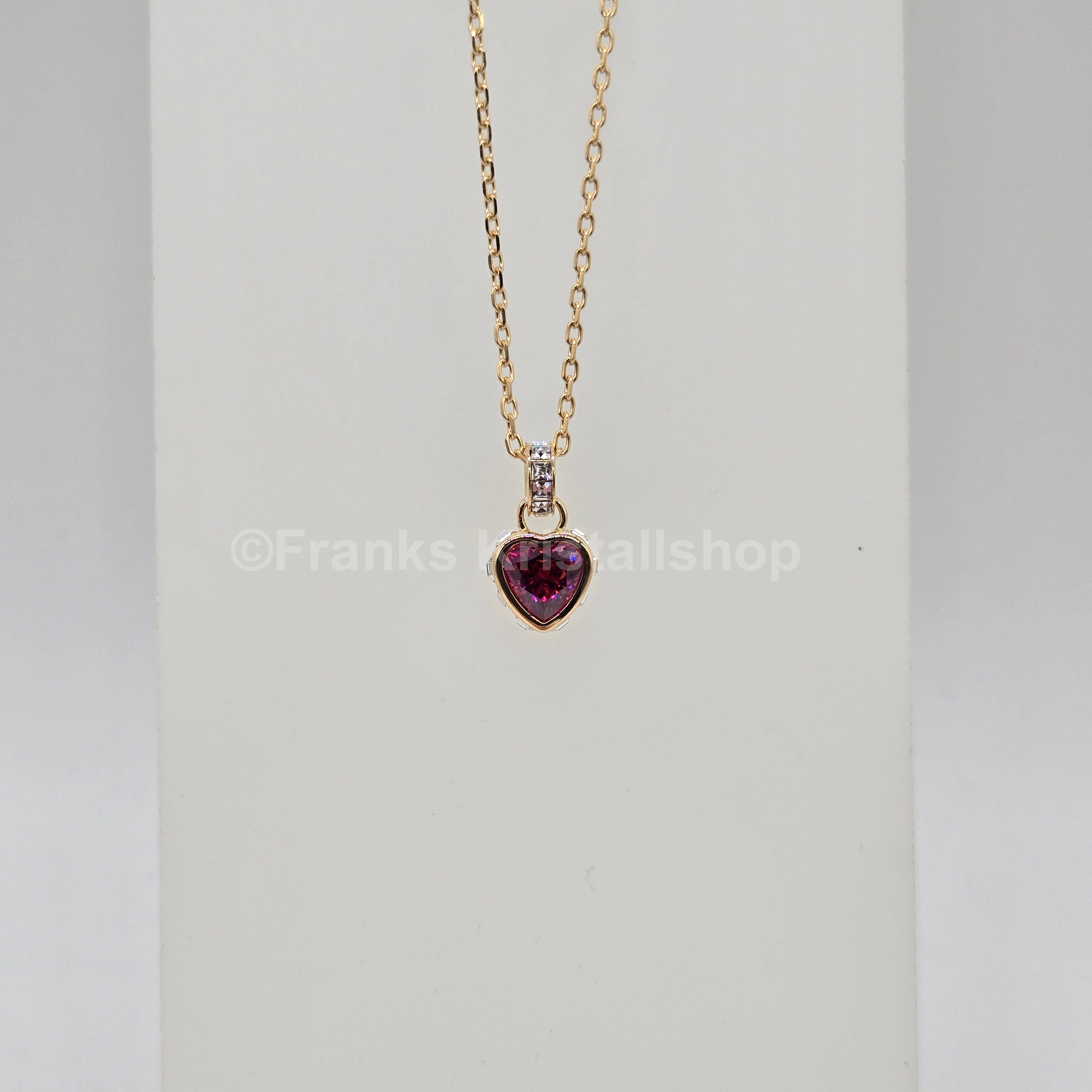 SWAROVSKI Stilla Herz Halskette Rot, Goldlegierungsschicht 5648750