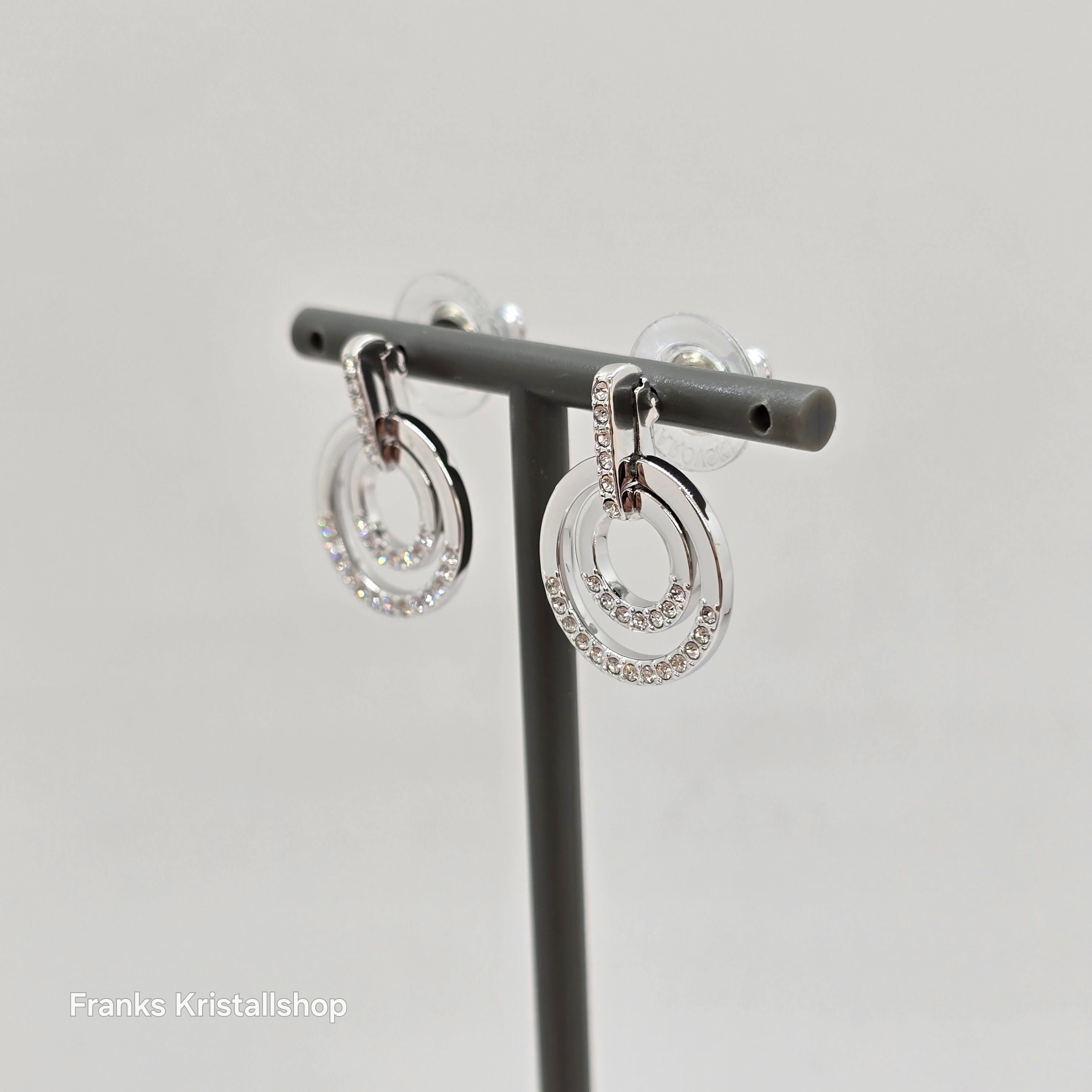 SWAROVSKI Circle Kreolen Rund, Weiß, Rhodiniert 5616265