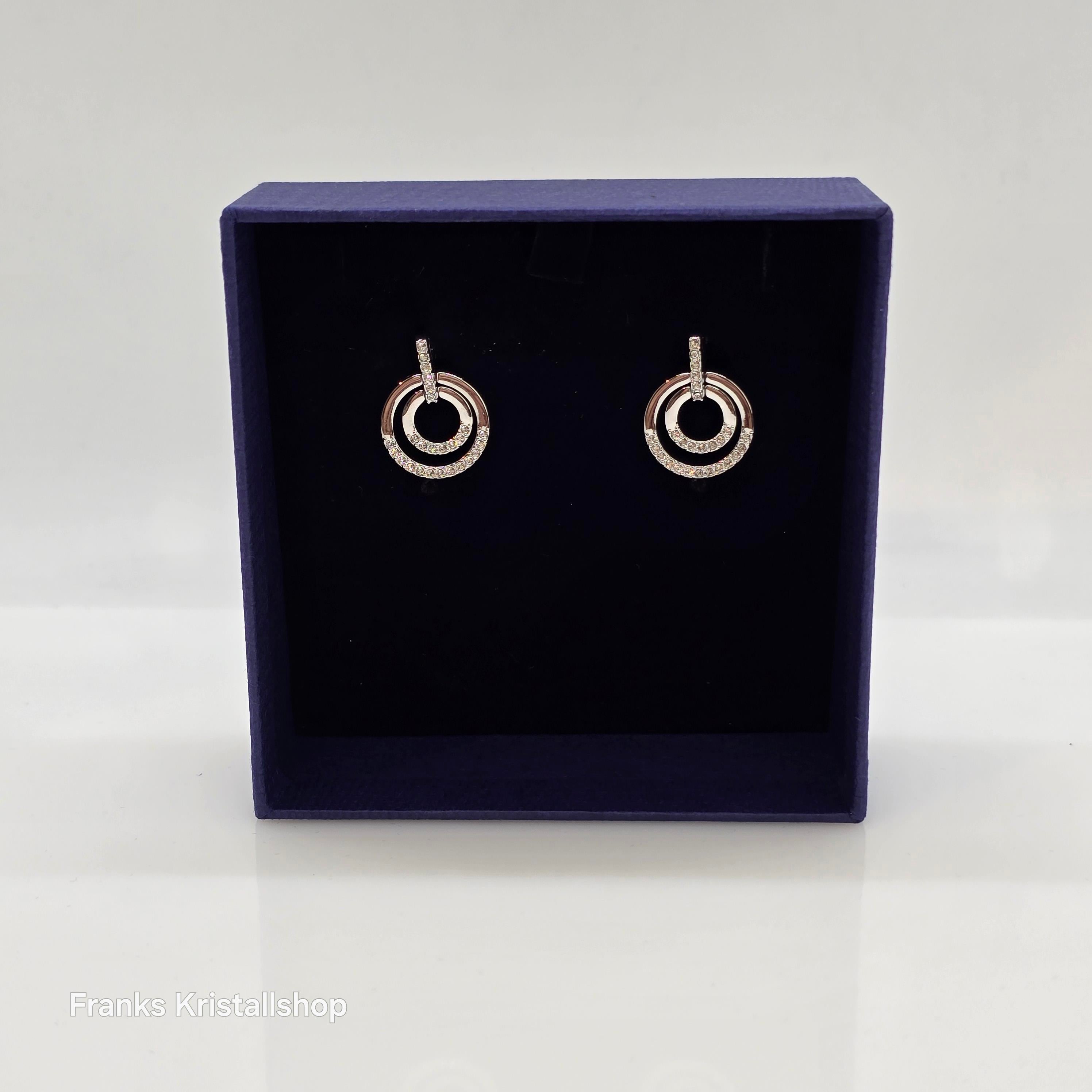 SWAROVSKI Circle Kreolen Rund, Weiß, Rhodiniert 5616265