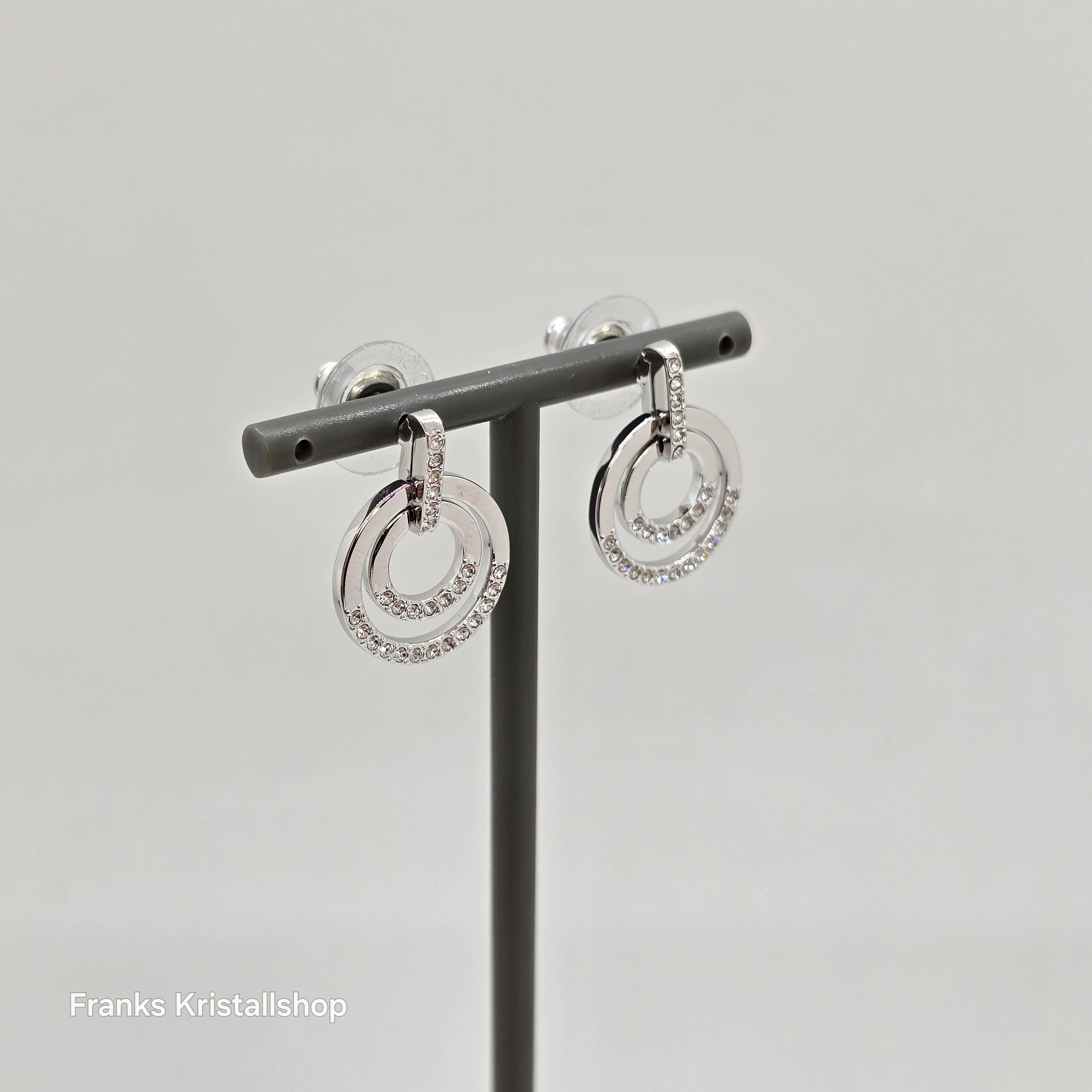 SWAROVSKI Circle Kreolen Rund, Weiß, Rhodiniert 5616265