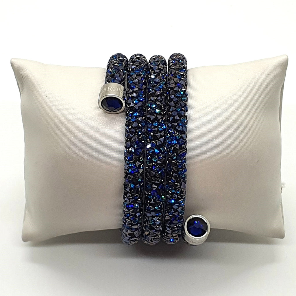 SWAROVSKI Crystaldust Triple Armreif Größe M Blau 5294804