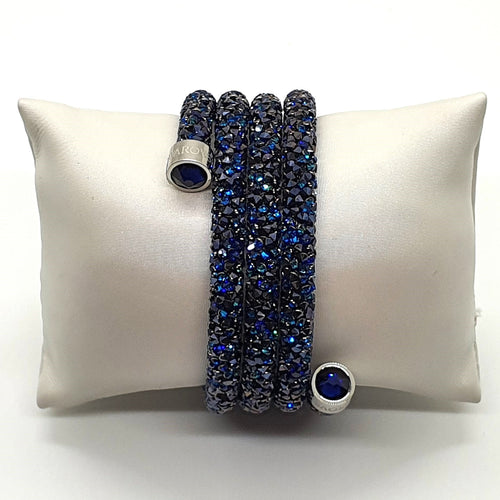 SWAROVSKI Crystaldust Triple Armreif Größe M Blau 5294804