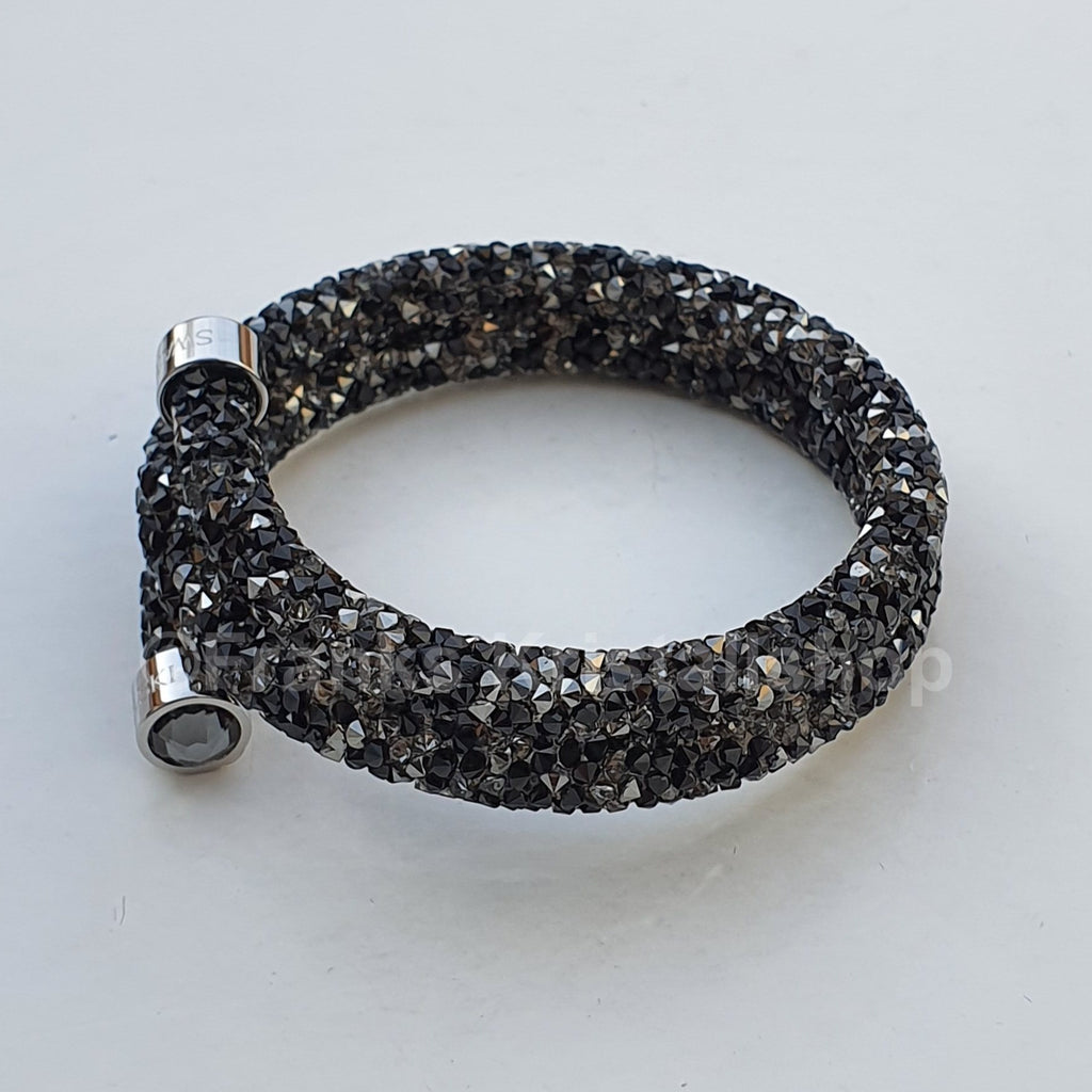 SWAROVSKI Crystaldust Doppel Armreif Größe M Dark Crystal 5255909 oU