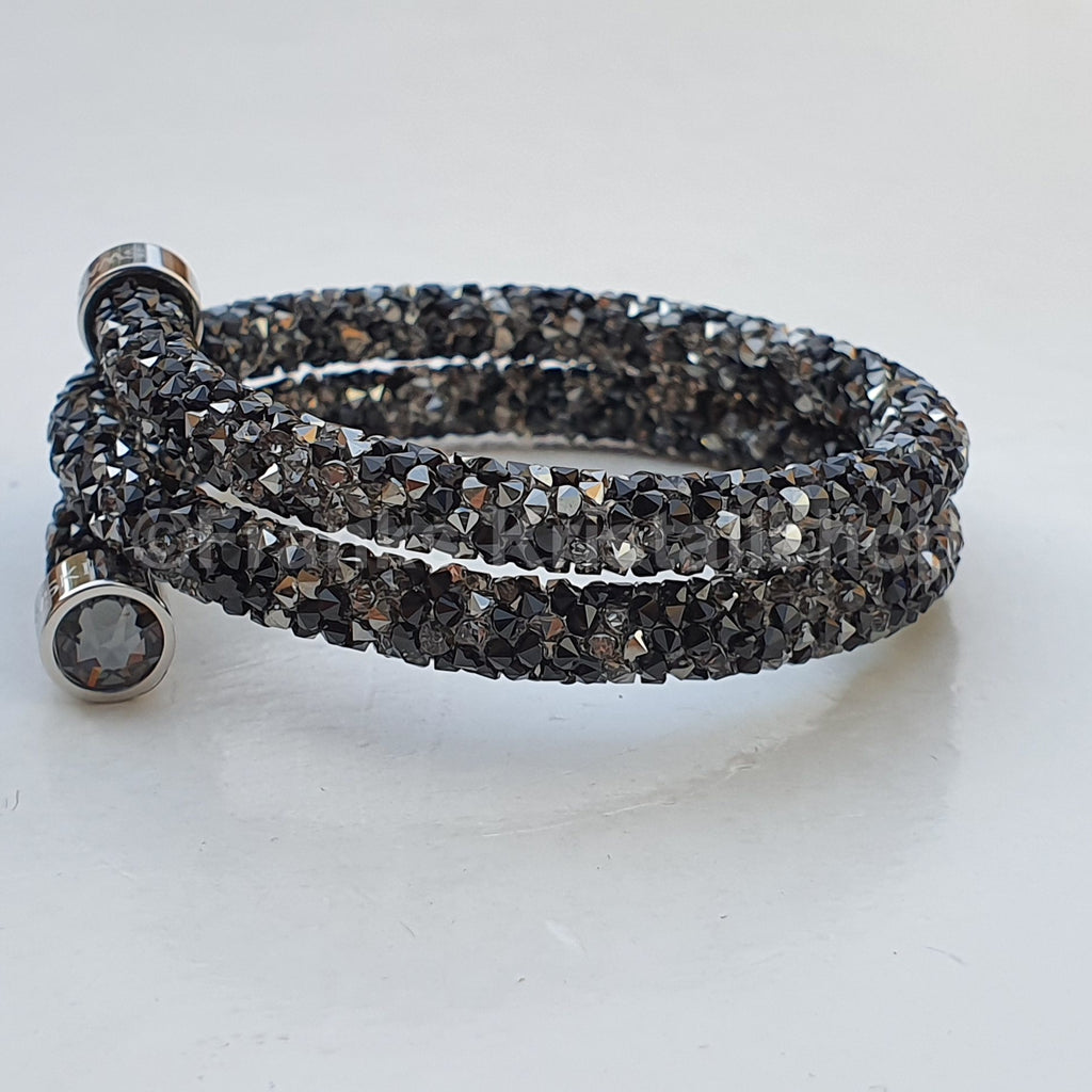 SWAROVSKI Crystaldust Doppel Armreif Größe M Dark Crystal 5255909 oU