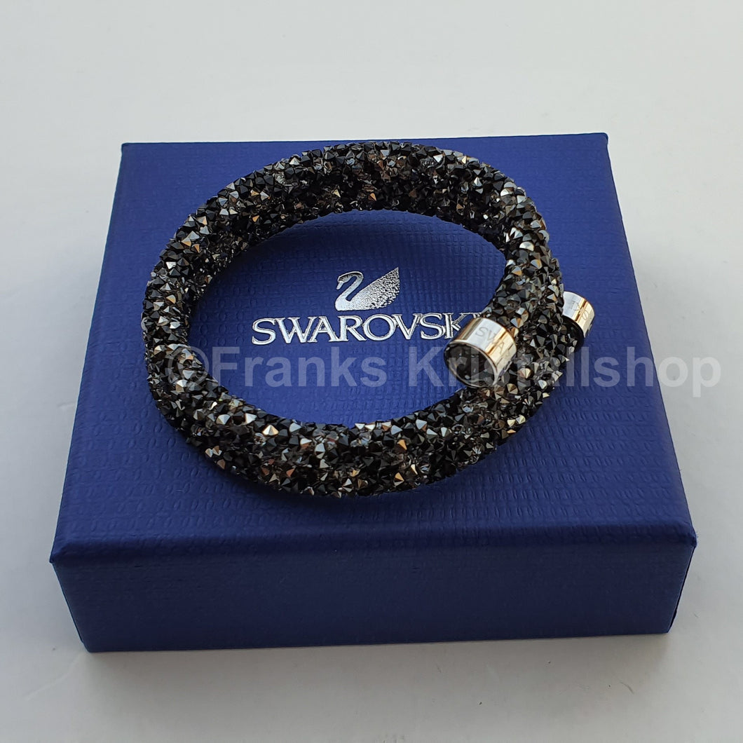 SWAROVSKI Crystaldust Doppel Armreif Größe M Dark Crystal 5255909 oU
