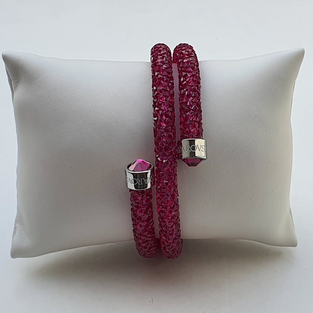 SWAROVSKI Crystaldust Doppel Armreif Größe M Fuchsia 5292449 oU