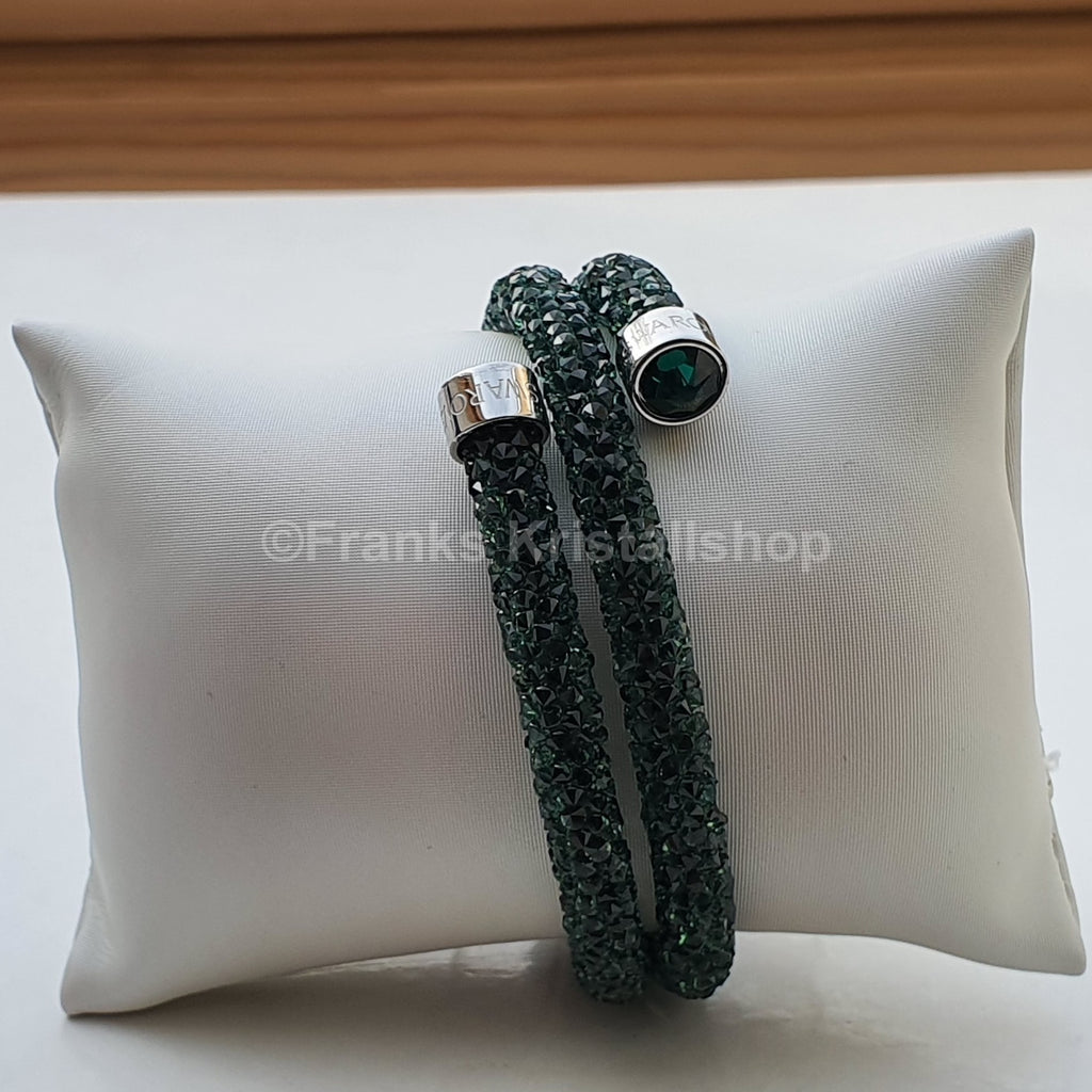 SWAROVSKI Crystaldust Doppel Armreif Größe M Grün 5250687 oU