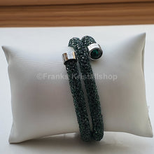 Lade das Bild in den Galerie-Viewer, SWAROVSKI Crystaldust Doppel Armreif Größe M Grün 5250687 oU
