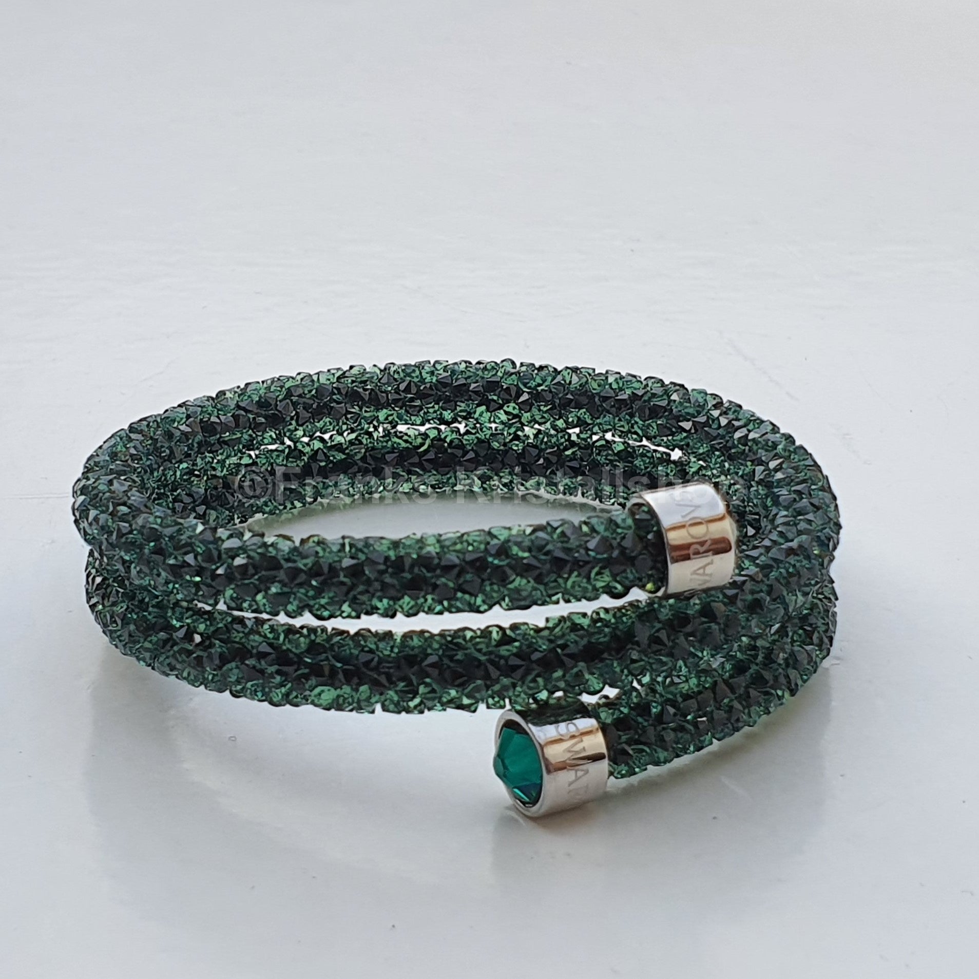 SWAROVSKI Crystaldust Doppel Armreif Größe M Grün 5250687 oU