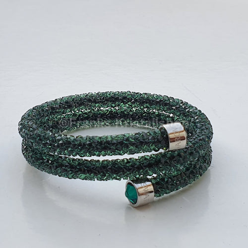 SWAROVSKI Crystaldust Doppel Armreif Größe M Grün 5250687 oU