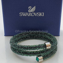 Lade das Bild in den Galerie-Viewer, SWAROVSKI Crystaldust Doppel Armreif Größe M Grün 5250687 oU
