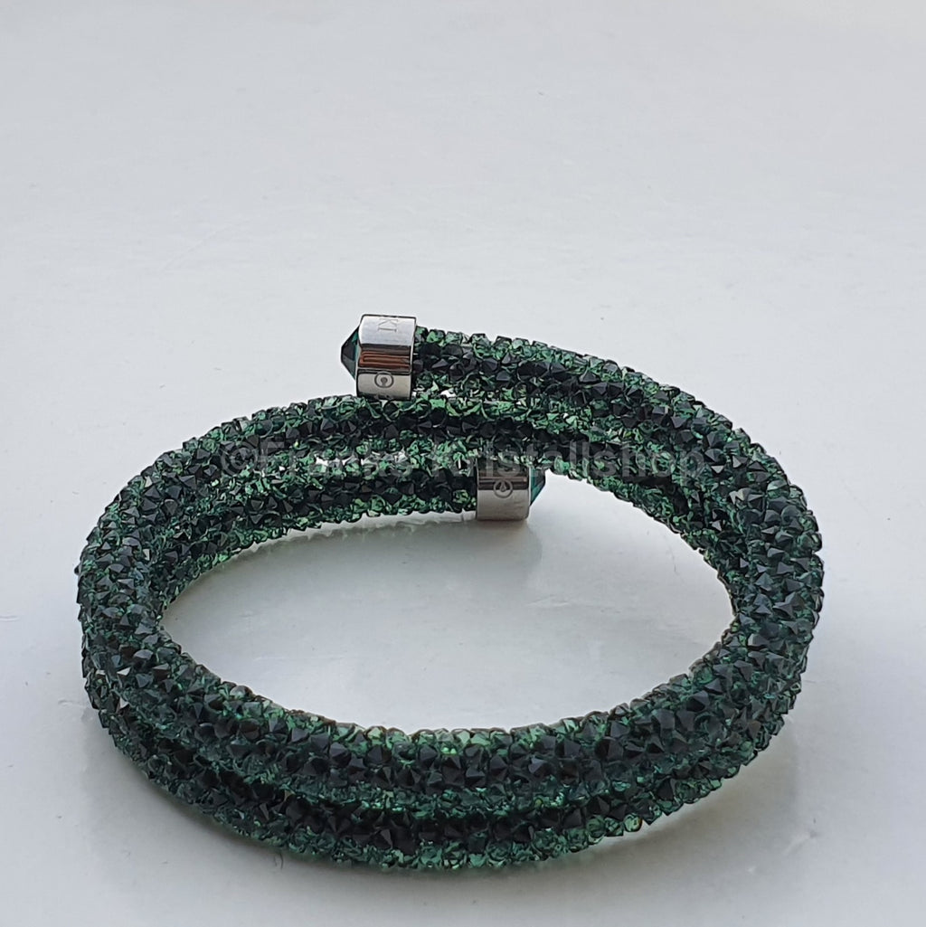 SWAROVSKI Crystaldust Doppel Armreif Größe M Grün 5250687 oU