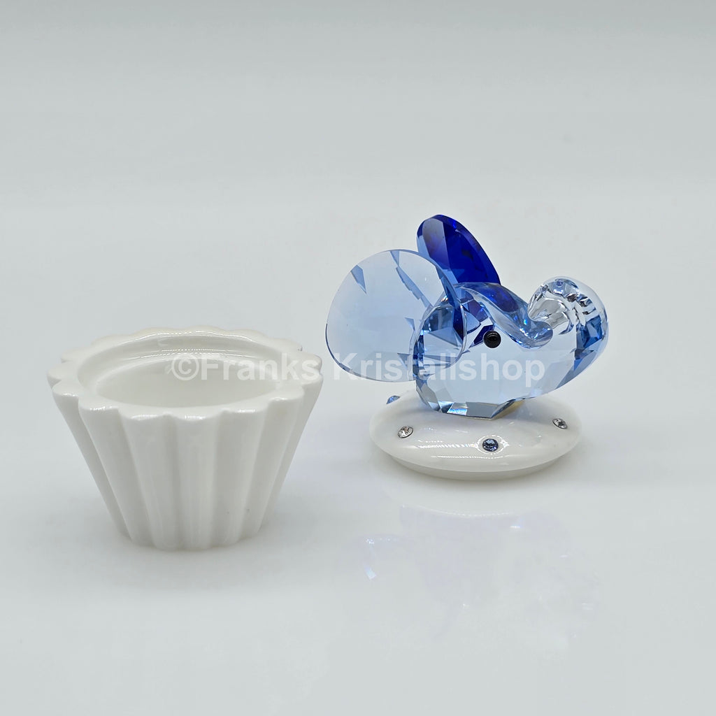 SWAROVSKI Memories Cupcake Dose Zahndose Mit Elefant Blau 1194041 oU
