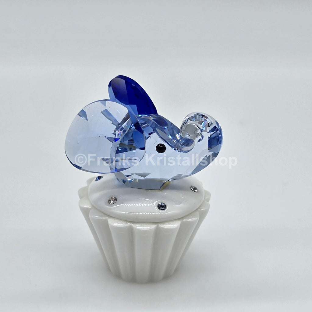 SWAROVSKI Memories Cupcake Dose Zahndose Mit Elefant Blau 1194041 oU