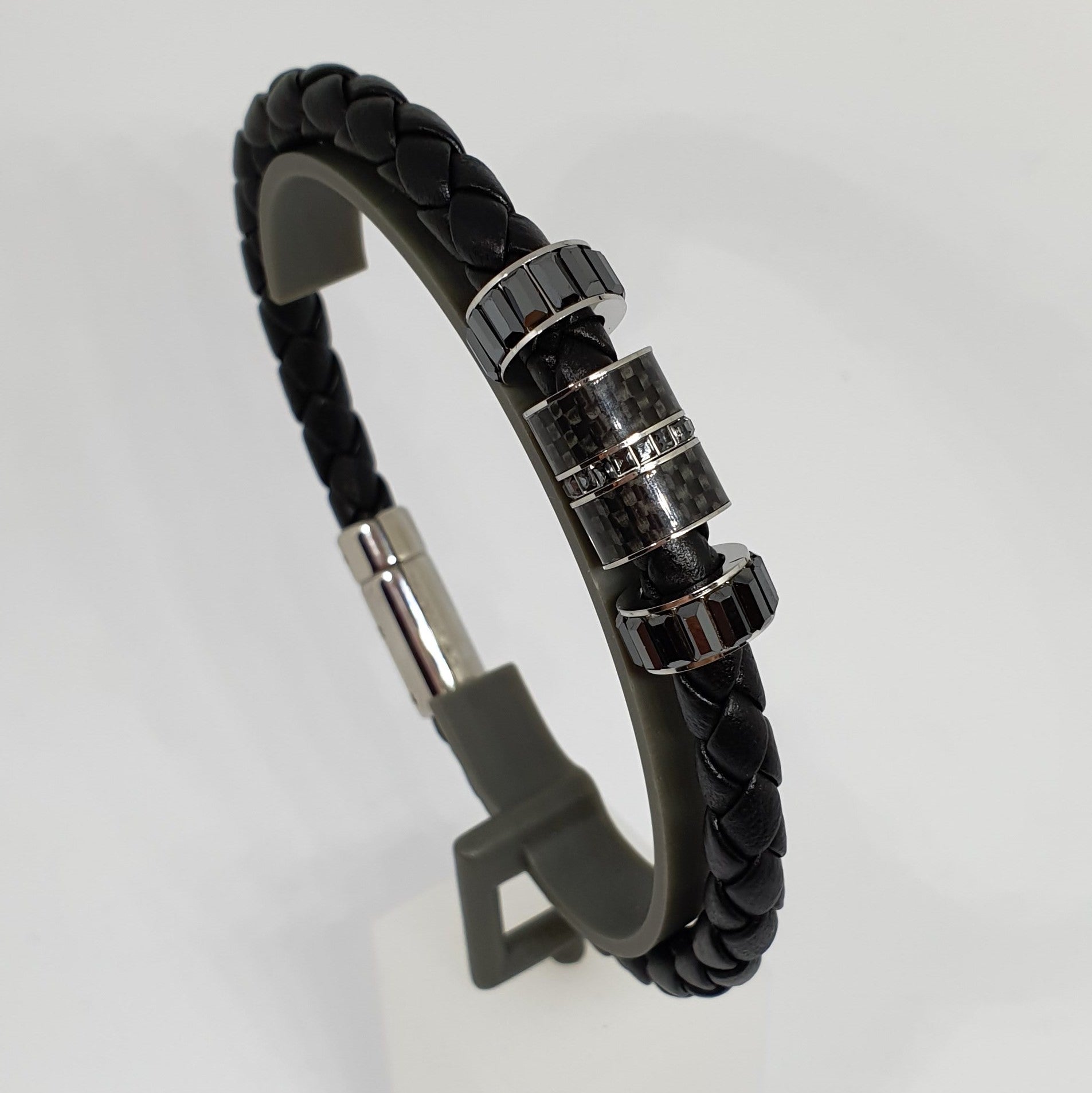 SWAROVSKI Diagonal Armband, Leder, Schwarz, Edelstahl 5185336 oU
